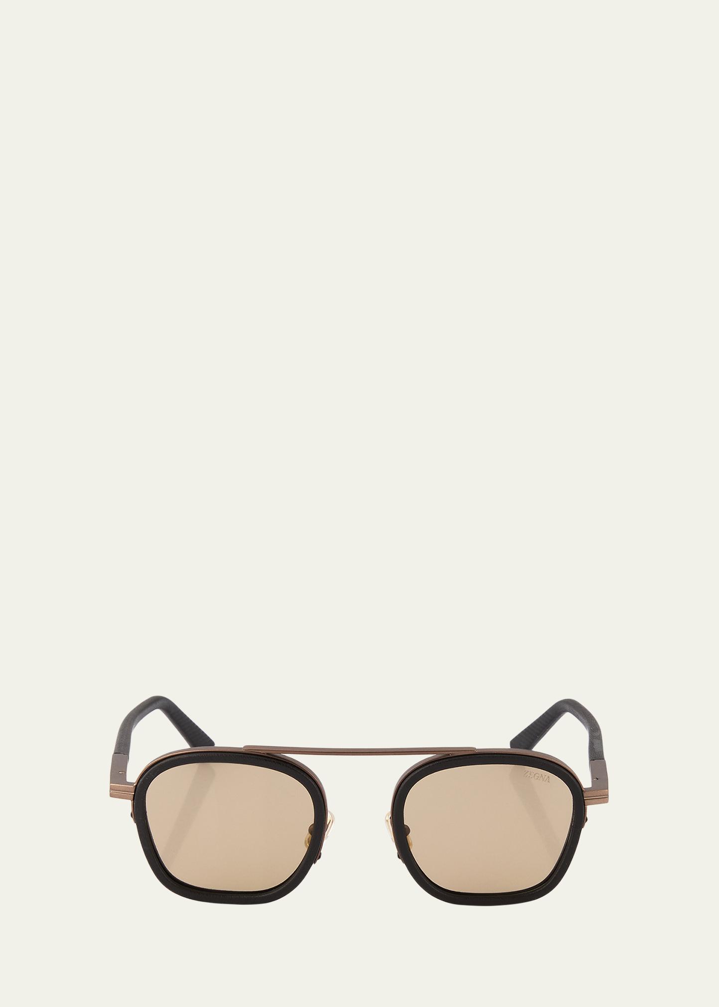 ZEGNA Men's Orizzonte Metal Square Sunglasses - Bergdorf Goodman