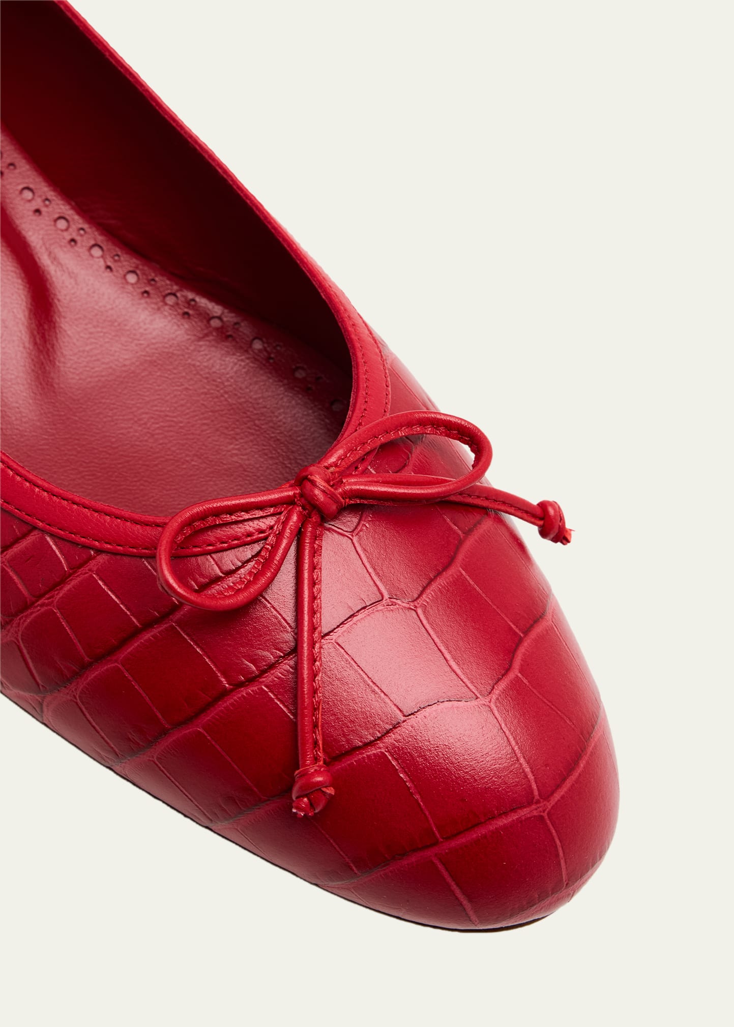 紅　ボッテガ財布　& MANOLO BLAHNIK Ballerina Manolo Blahnik Verallim Croc-Embossed Leather Ballerina Flats