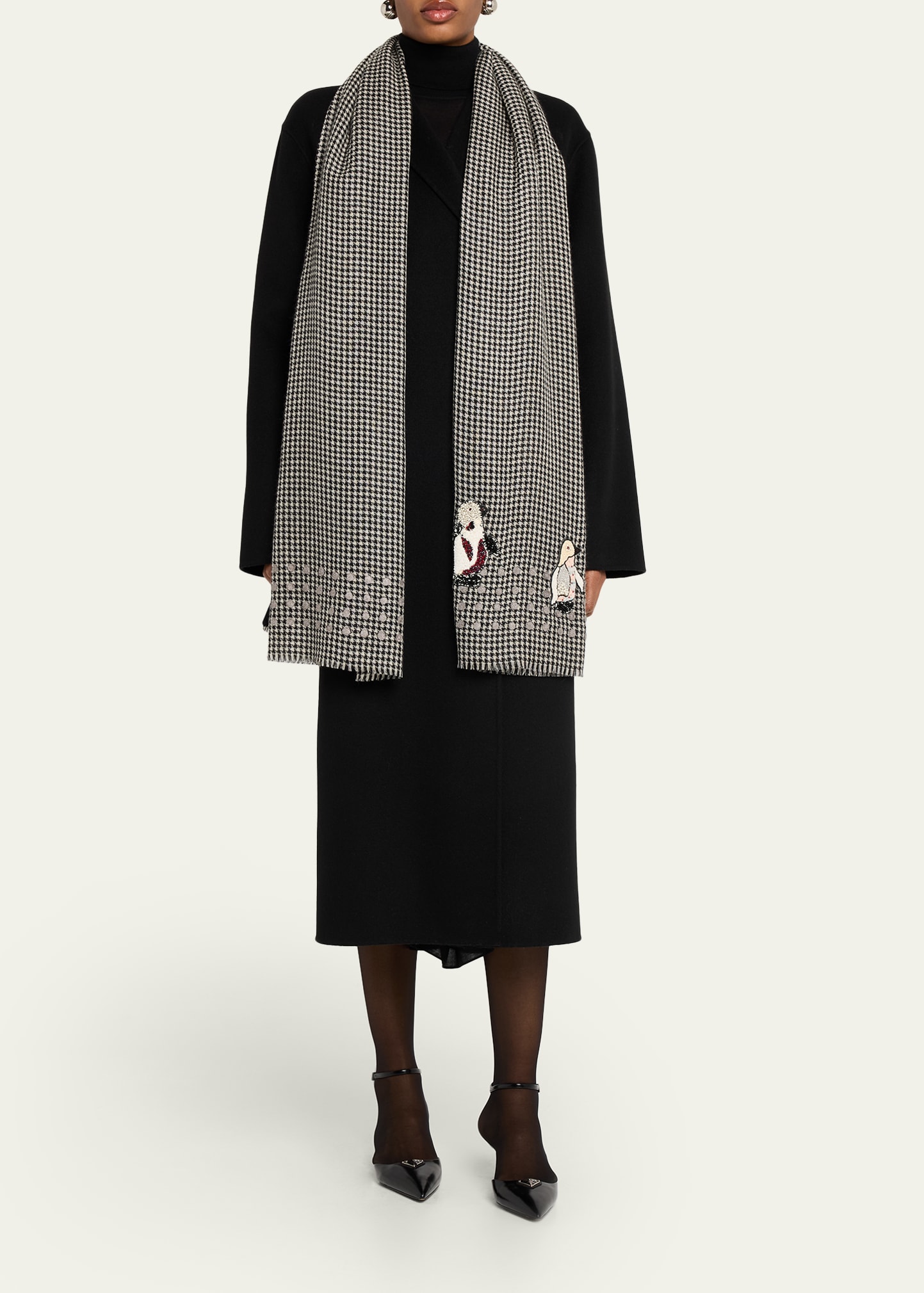 Janavi India Polka Penguin Embroidered Cashmere Shawl - Bergdorf