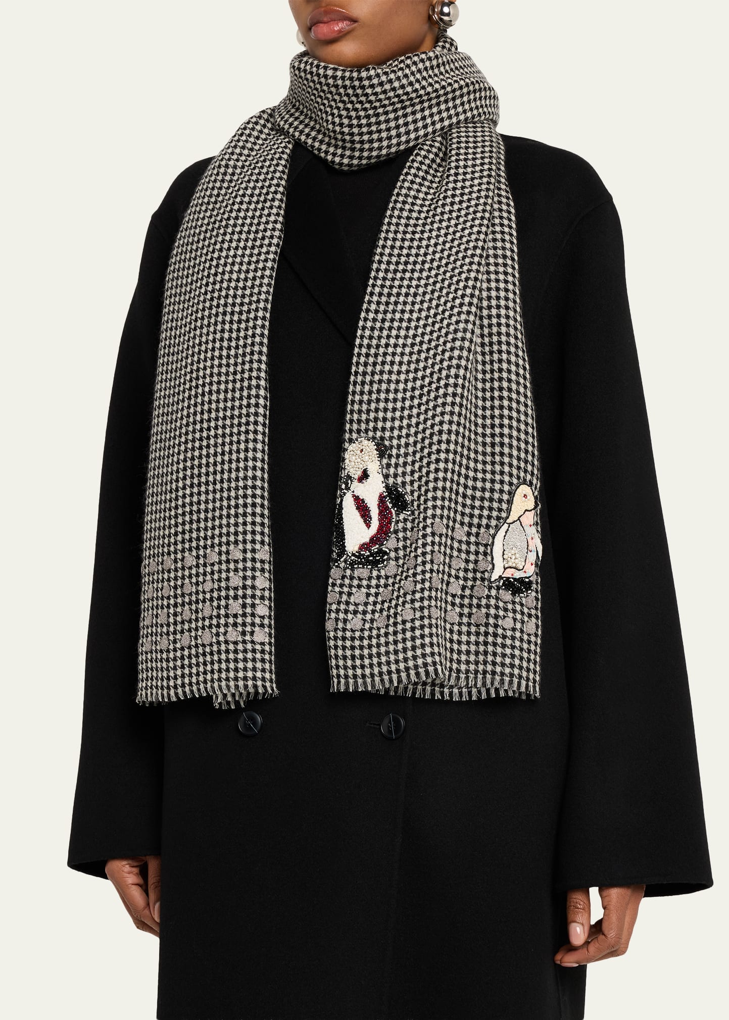 Janavi India Polka Penguin Embroidered Cashmere Shawl - Bergdorf