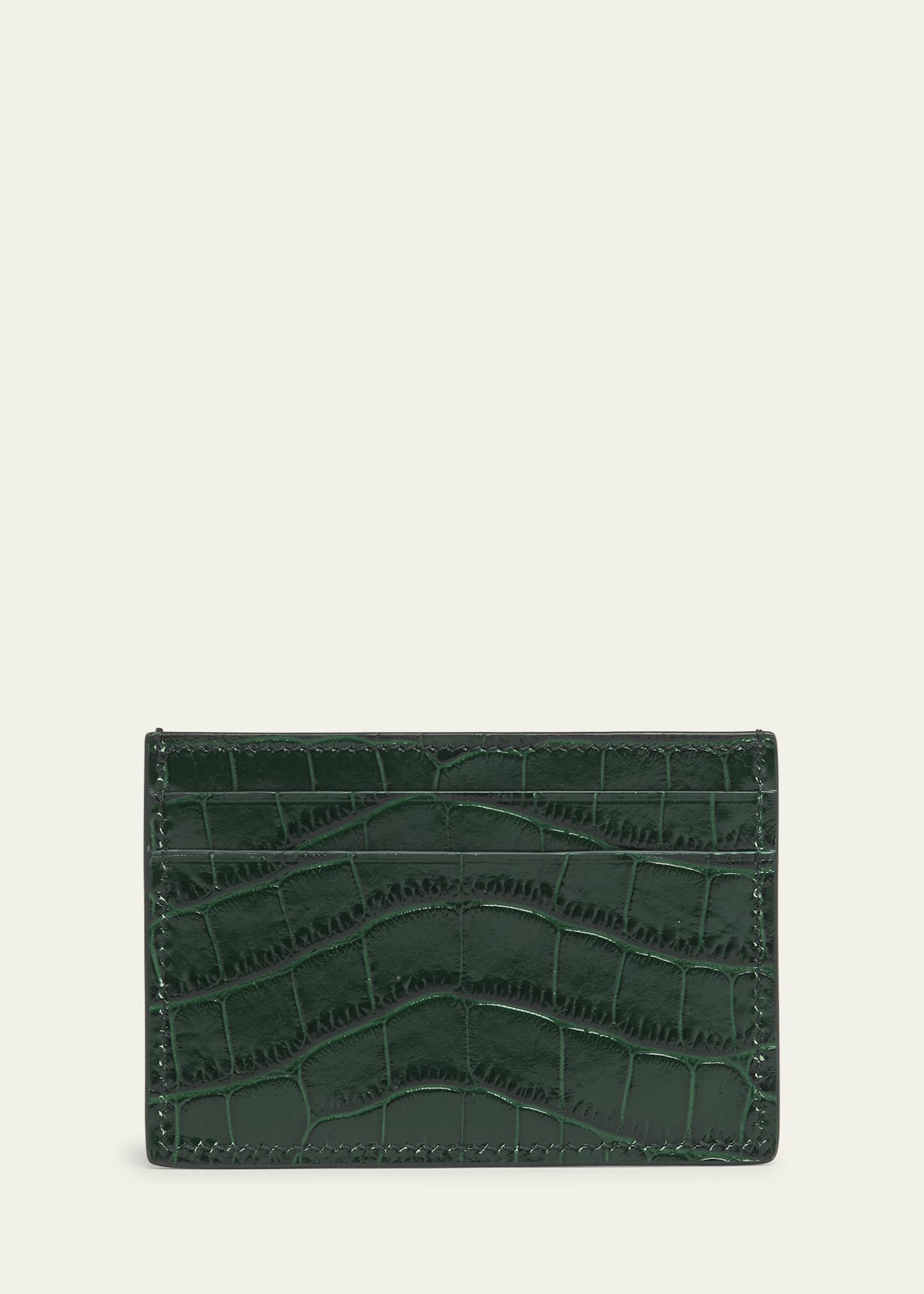 TOM FORD Men's Exotic Line Croc-Embossed Leather Card Case