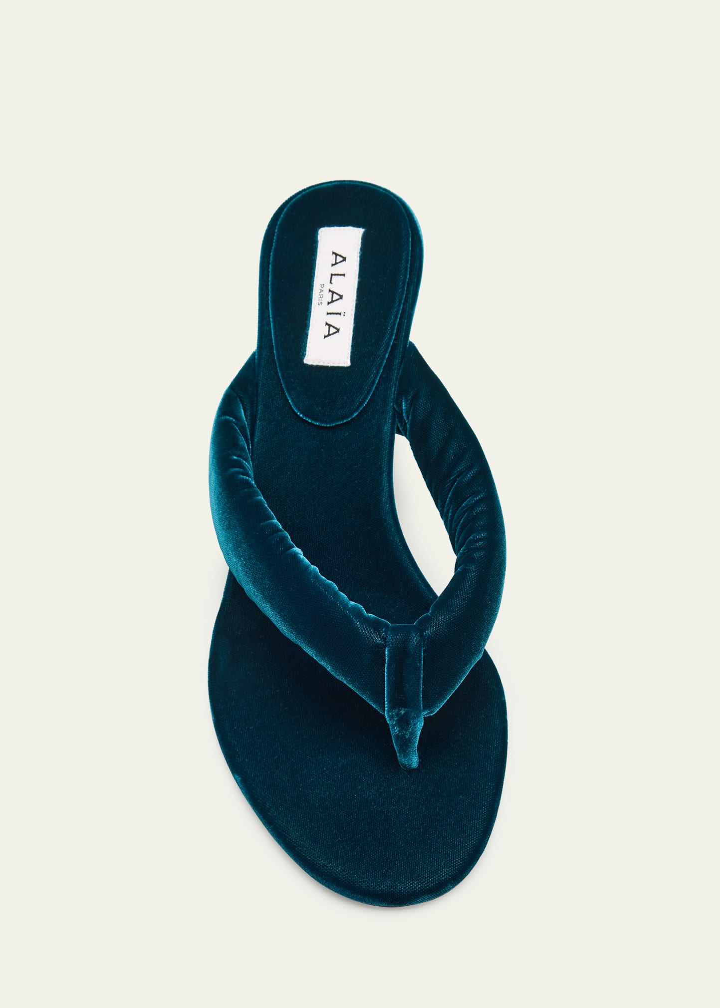 ALAIA Velvet Kitten-Heel Thong Sandals - Bergdorf Goodman