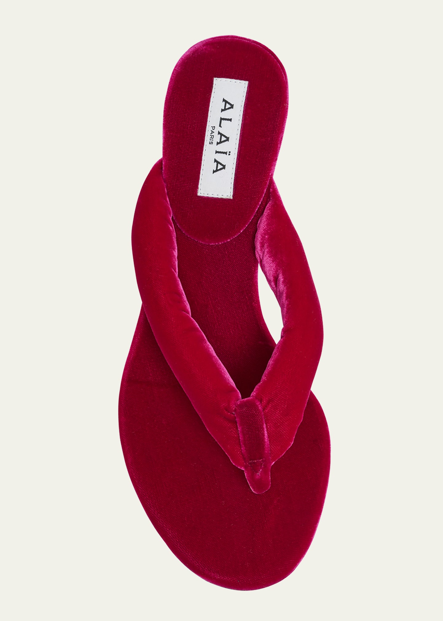 ALAIA Velvet Kitten-Heel Thong Sandals - Bergdorf Goodman