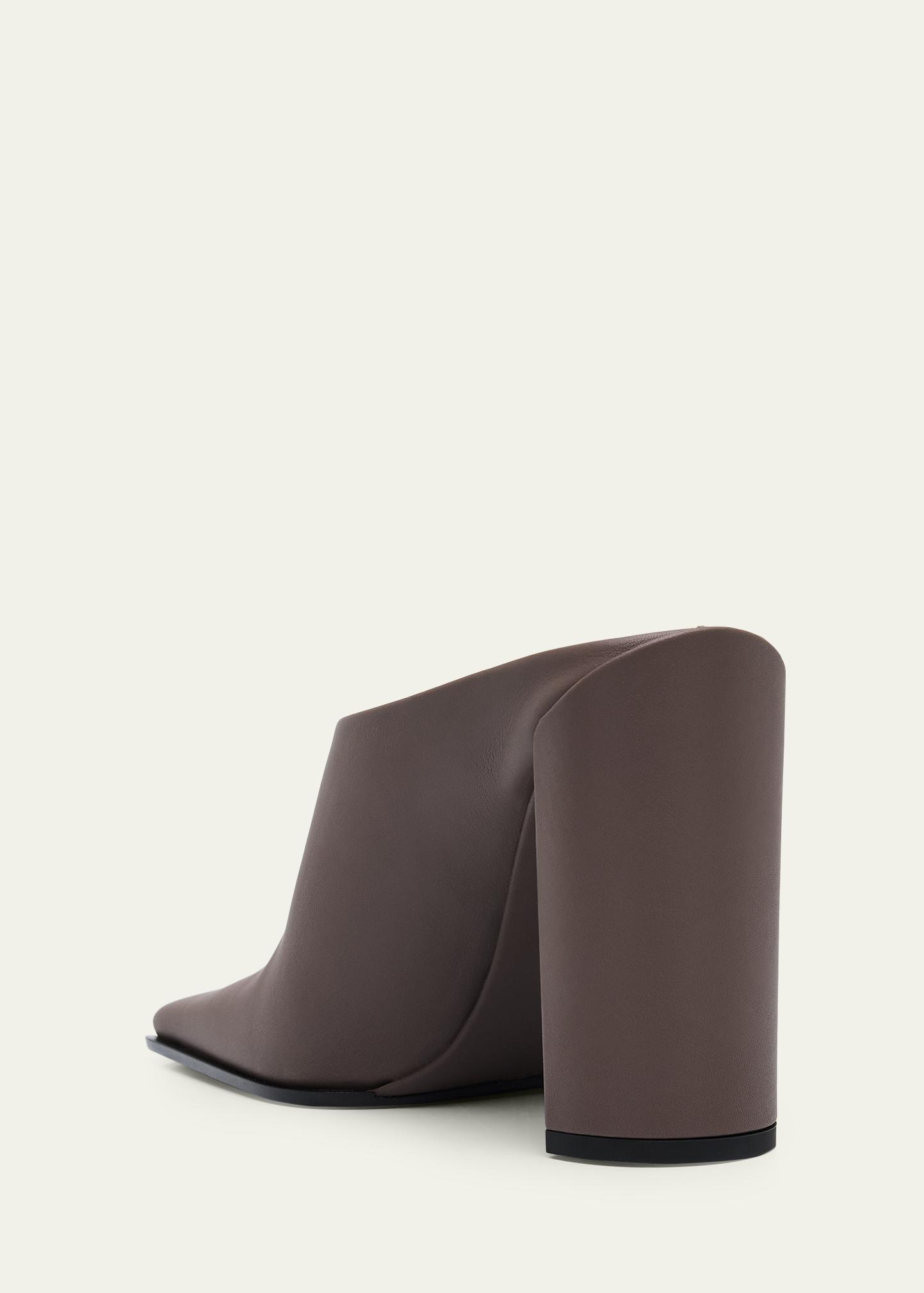 ALAÏA Leather Square-Toe Mules - Bergdorf Goodman