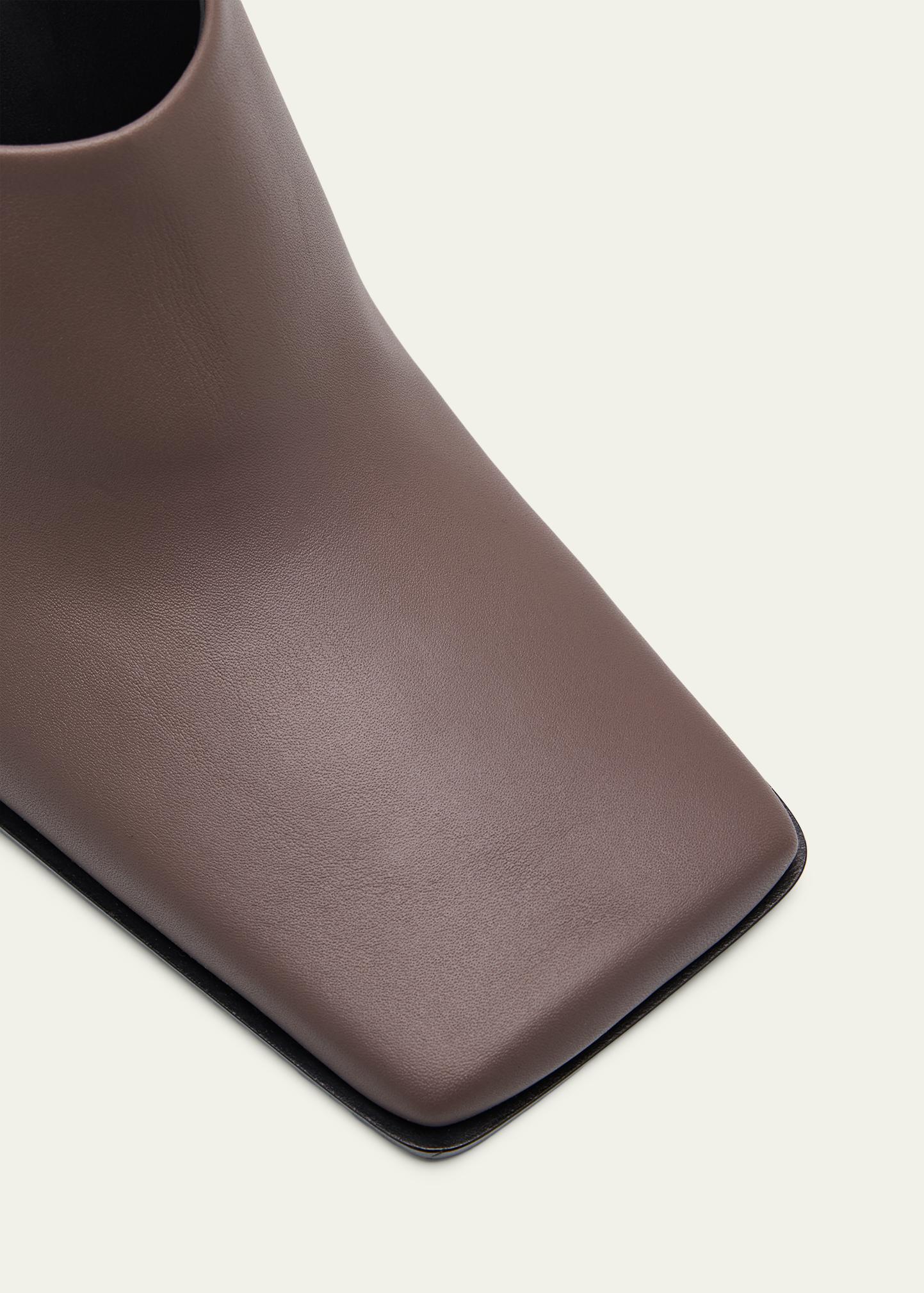 ALAÏA Leather Square-Toe Mules - Bergdorf Goodman