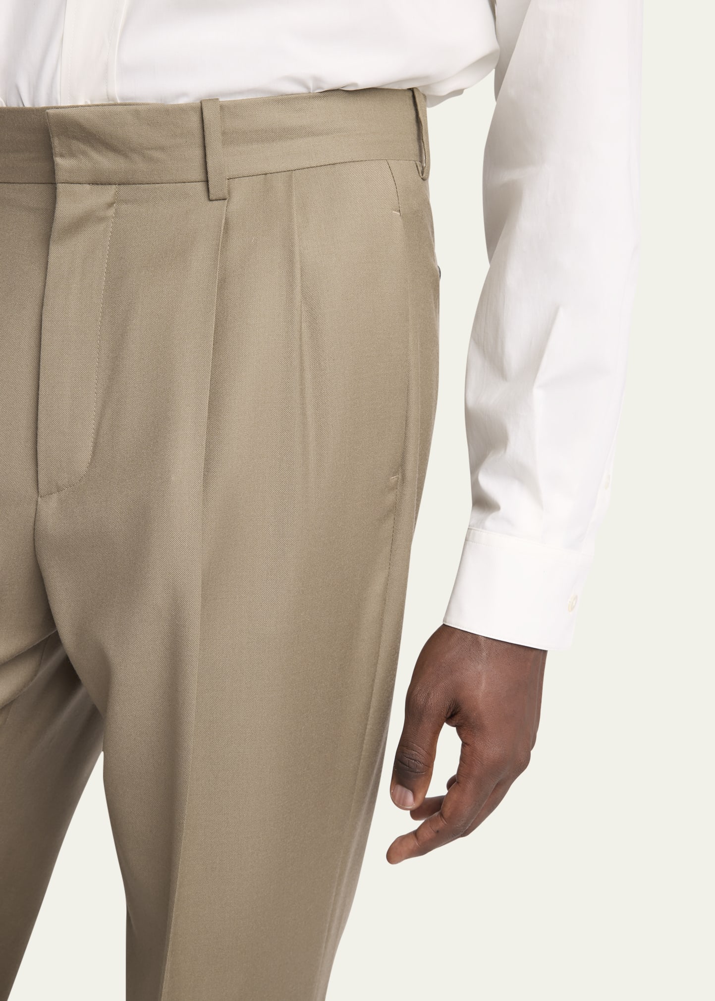 THE ROW Men's Zev Flannel Double-Pleated Pants - Bergdorf Goodman