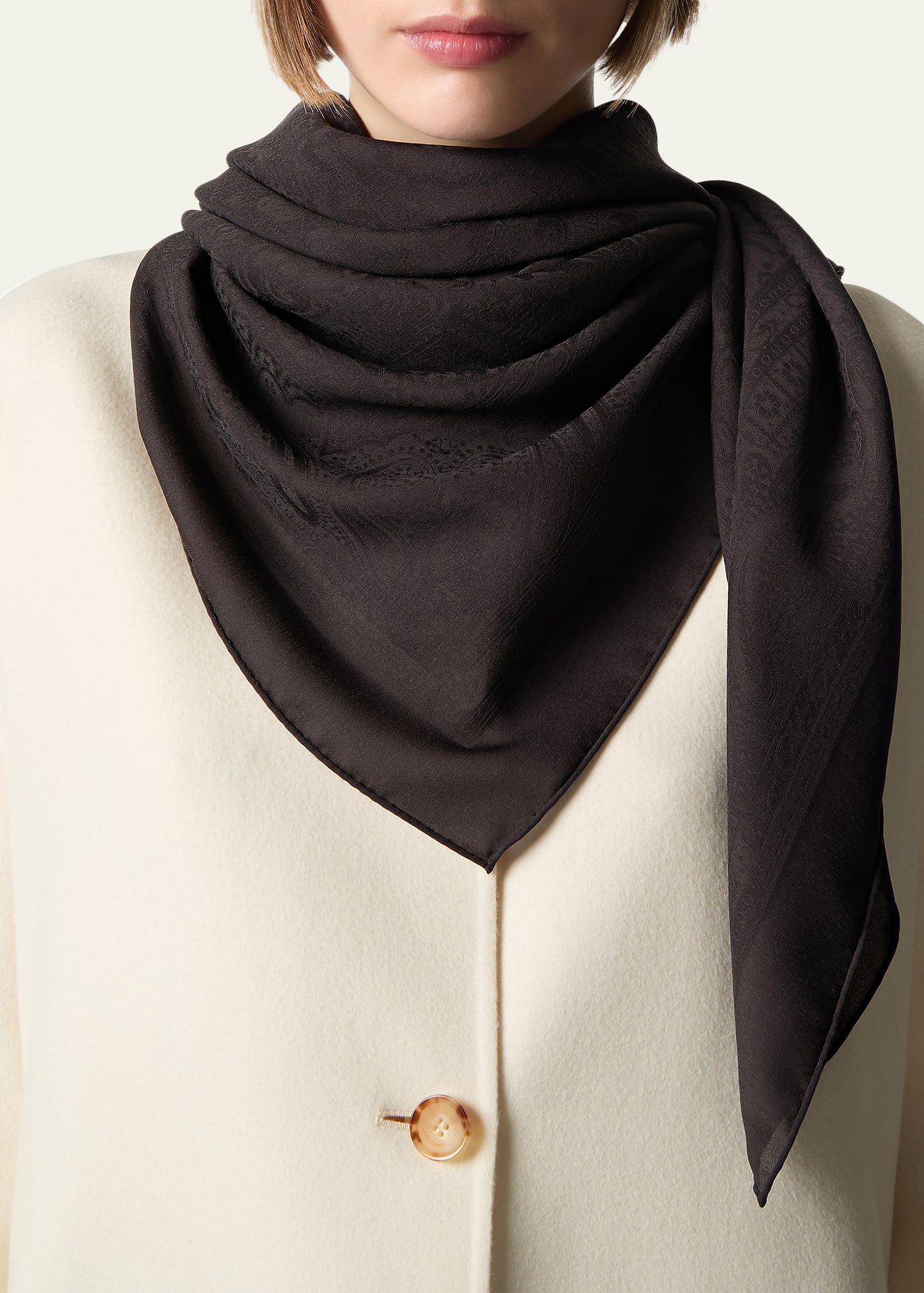 【タグ付☆未使用品】Loro Piana ポンチョ フーディー カシミヤ シルク Loro Piana Floral Majolica Silk Foulard - Bergdorf Goodman
