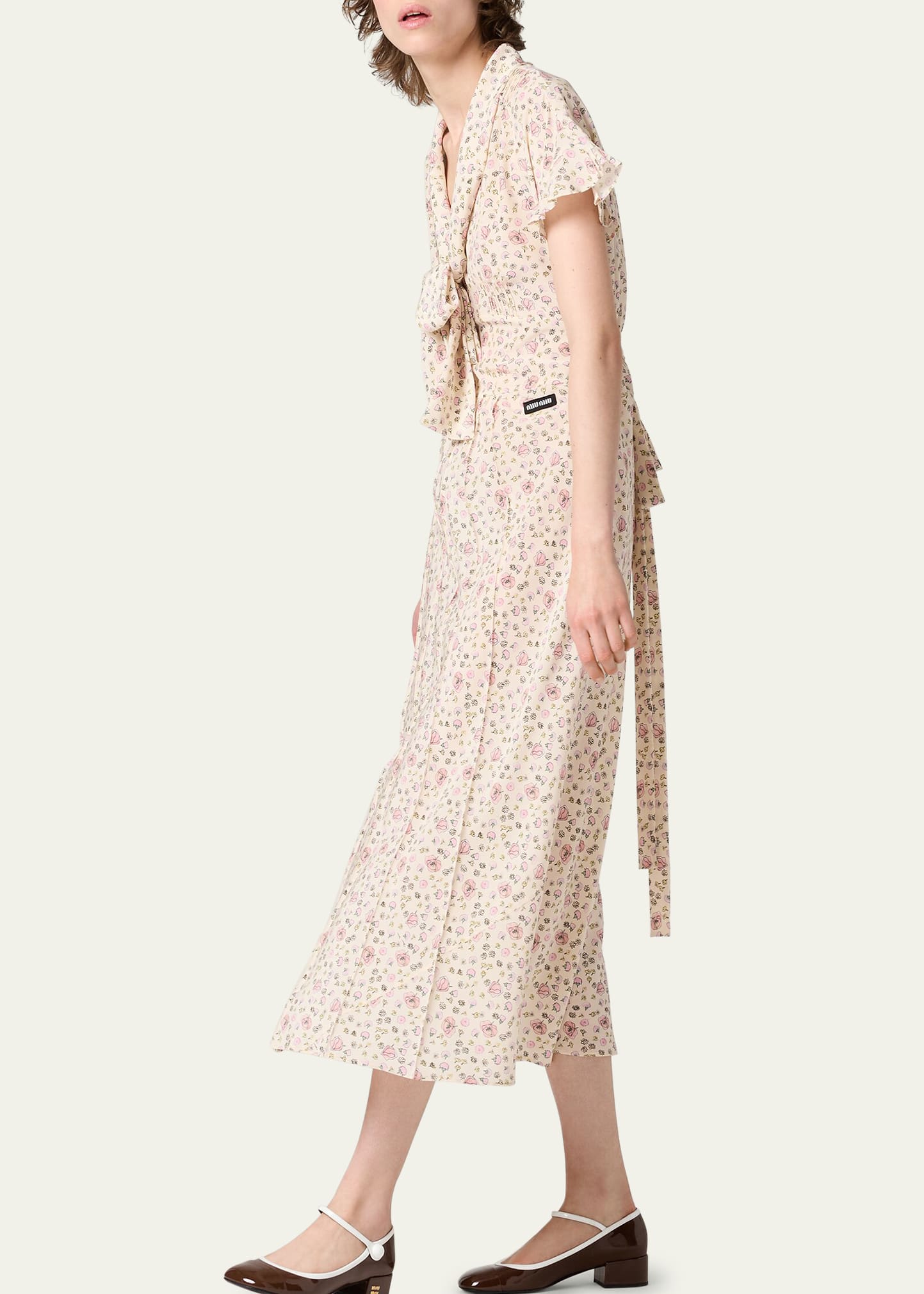 tan floral midi dress Beige Floral Zita Midi Dress