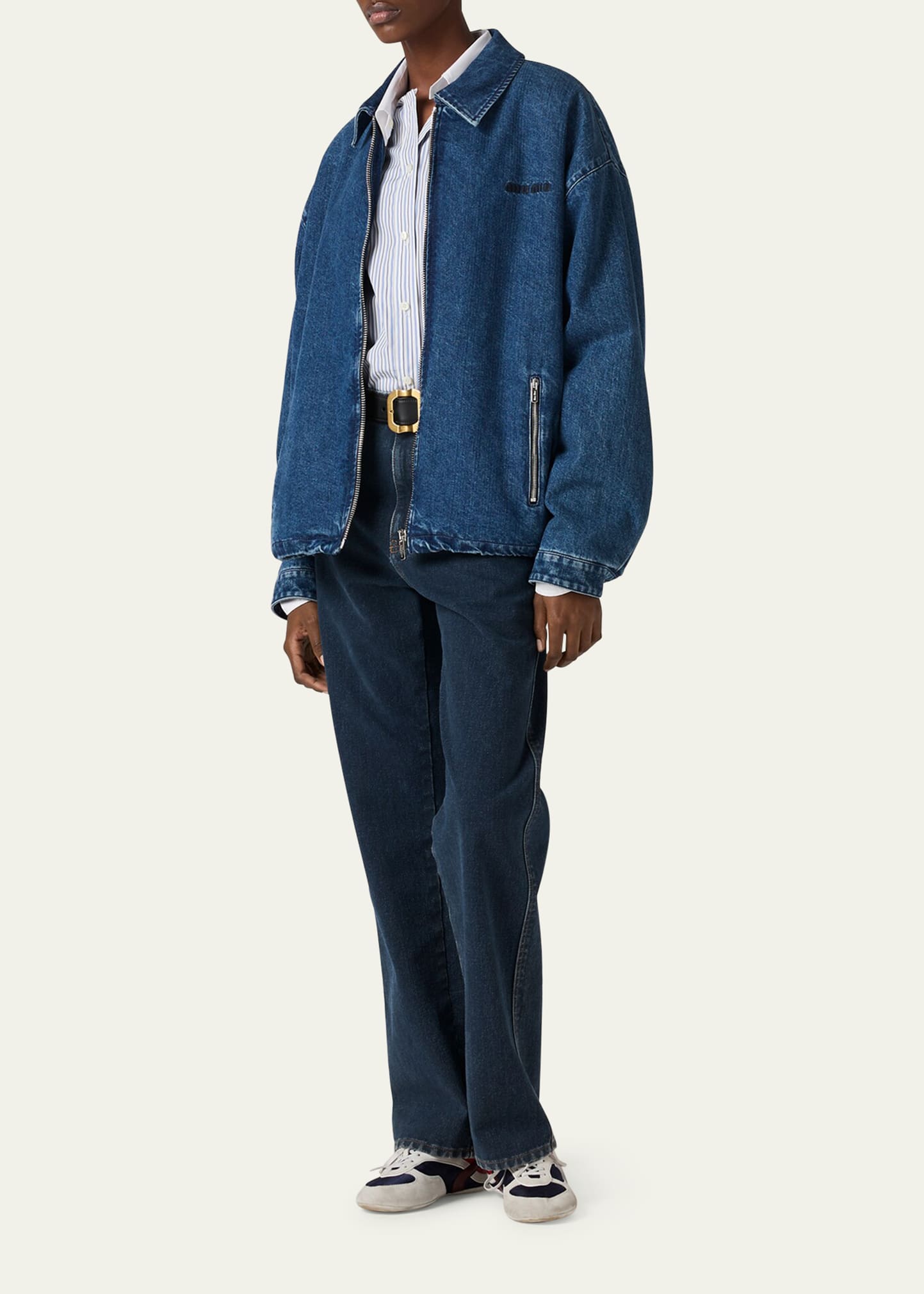 Miu Miu Denim Zip Shirt Jacket - Bergdorf Goodman