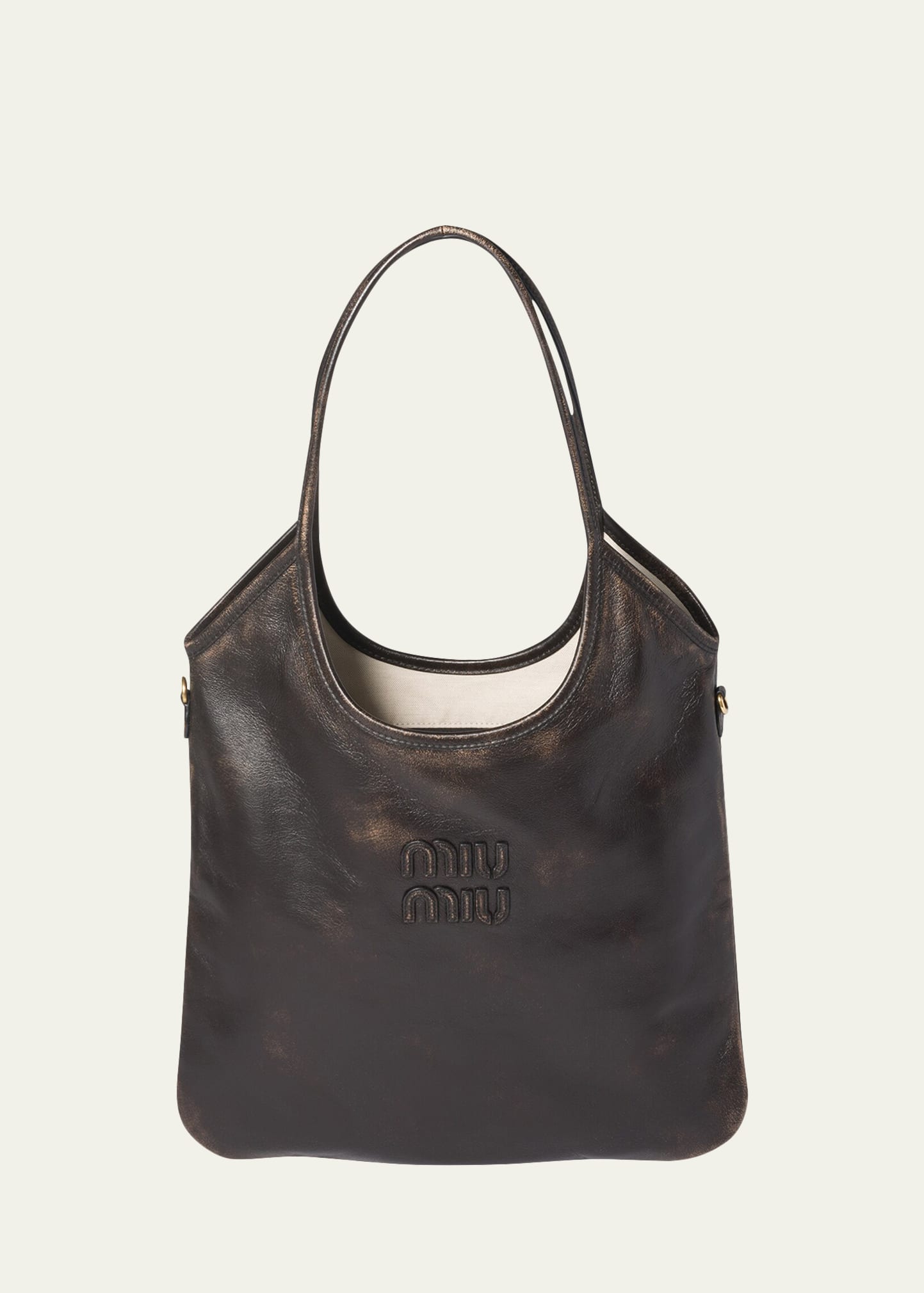 Miu Miu Ivy Aged Nappa Leather Tote Bag - Bergdorf Goodman