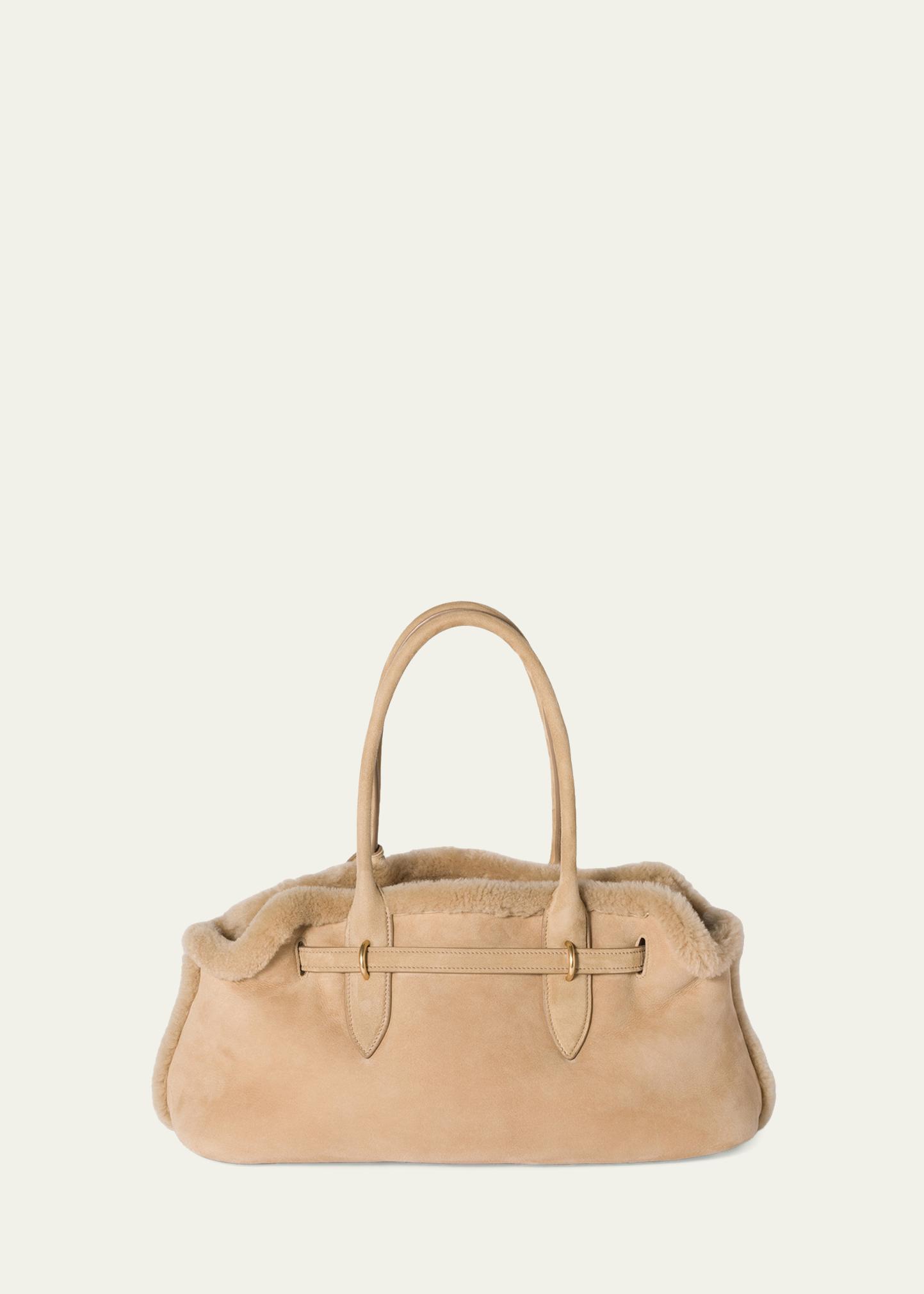 Miu Miu Aventure Belted Shearling Shoulder Bag - Bergdorf Goodman