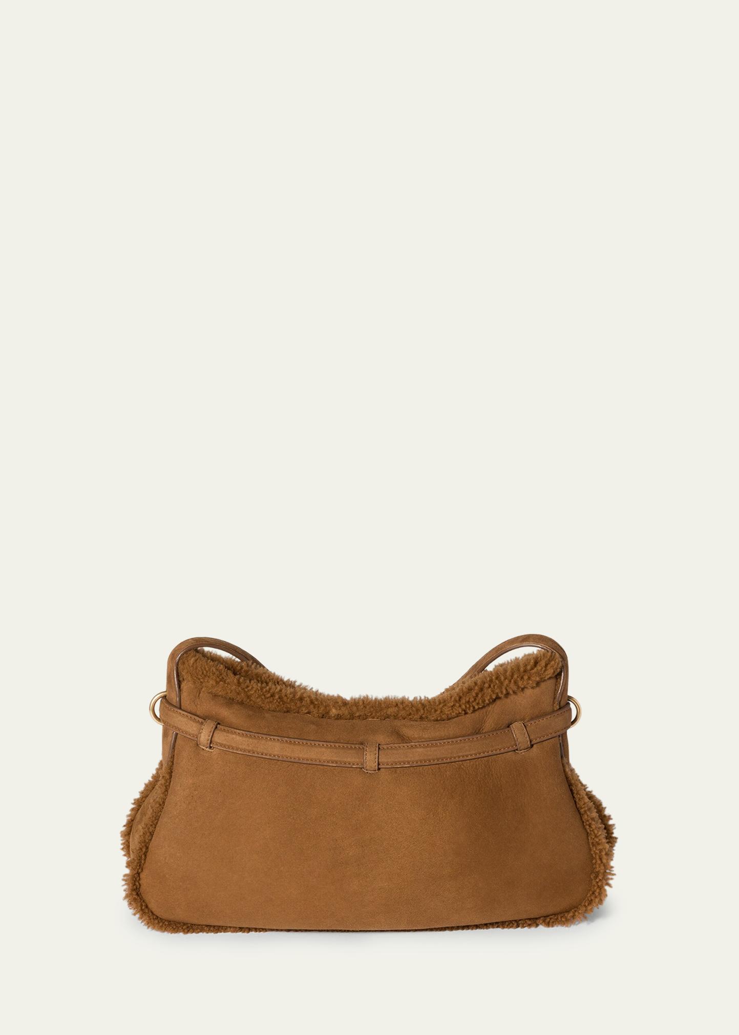 miu miu　白タグクロップドボトム　38size ak213 Miu Miu Aventure Belted Shearling & Suede Shoulder Bag - Bergdorf