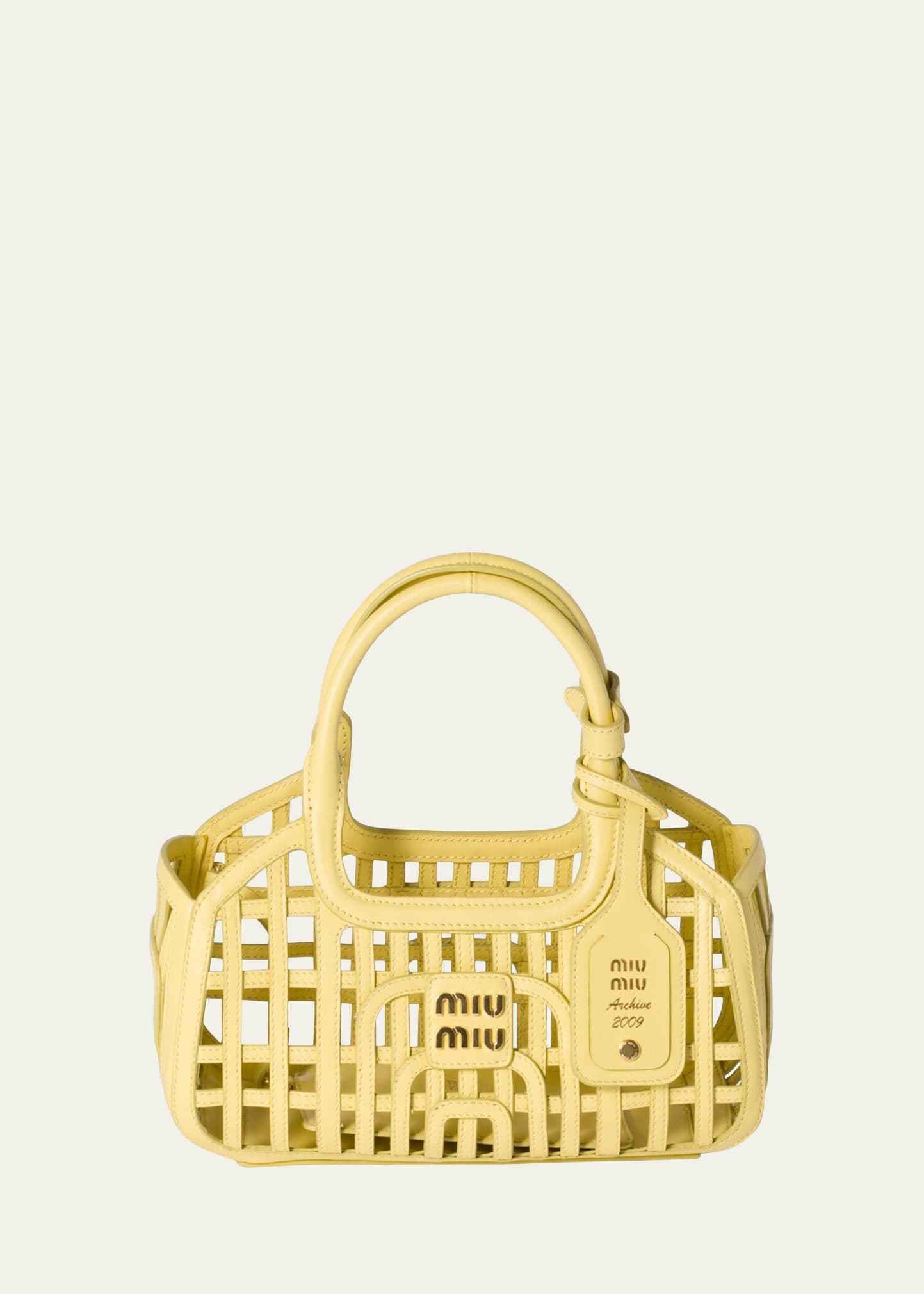 Miu Miu Woven Leather Top-Handle Bag - Bergdorf Goodman