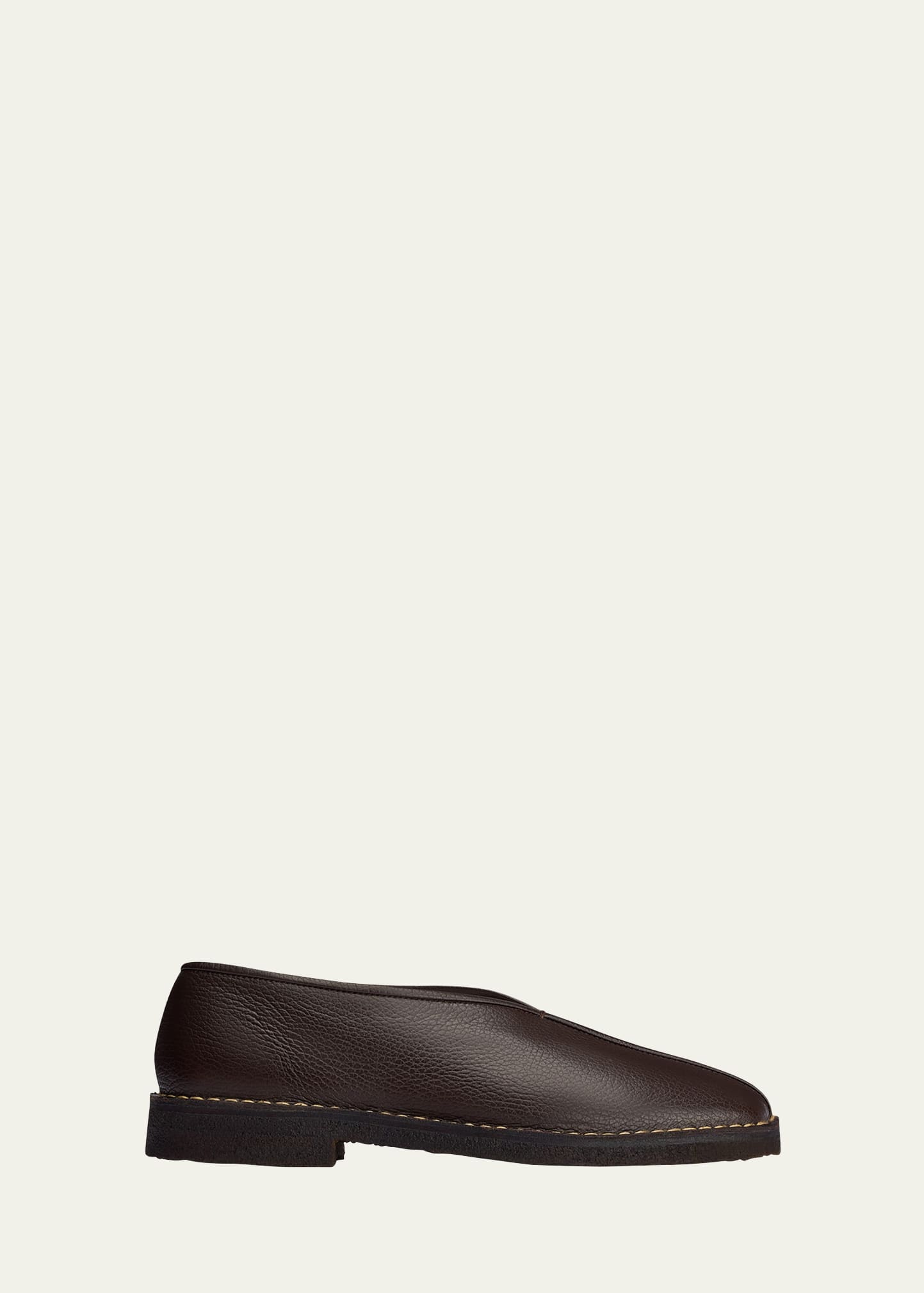 LEMAIRE Men's Piped Crepe Grained Leather Slippers - Bergdorf Goodman