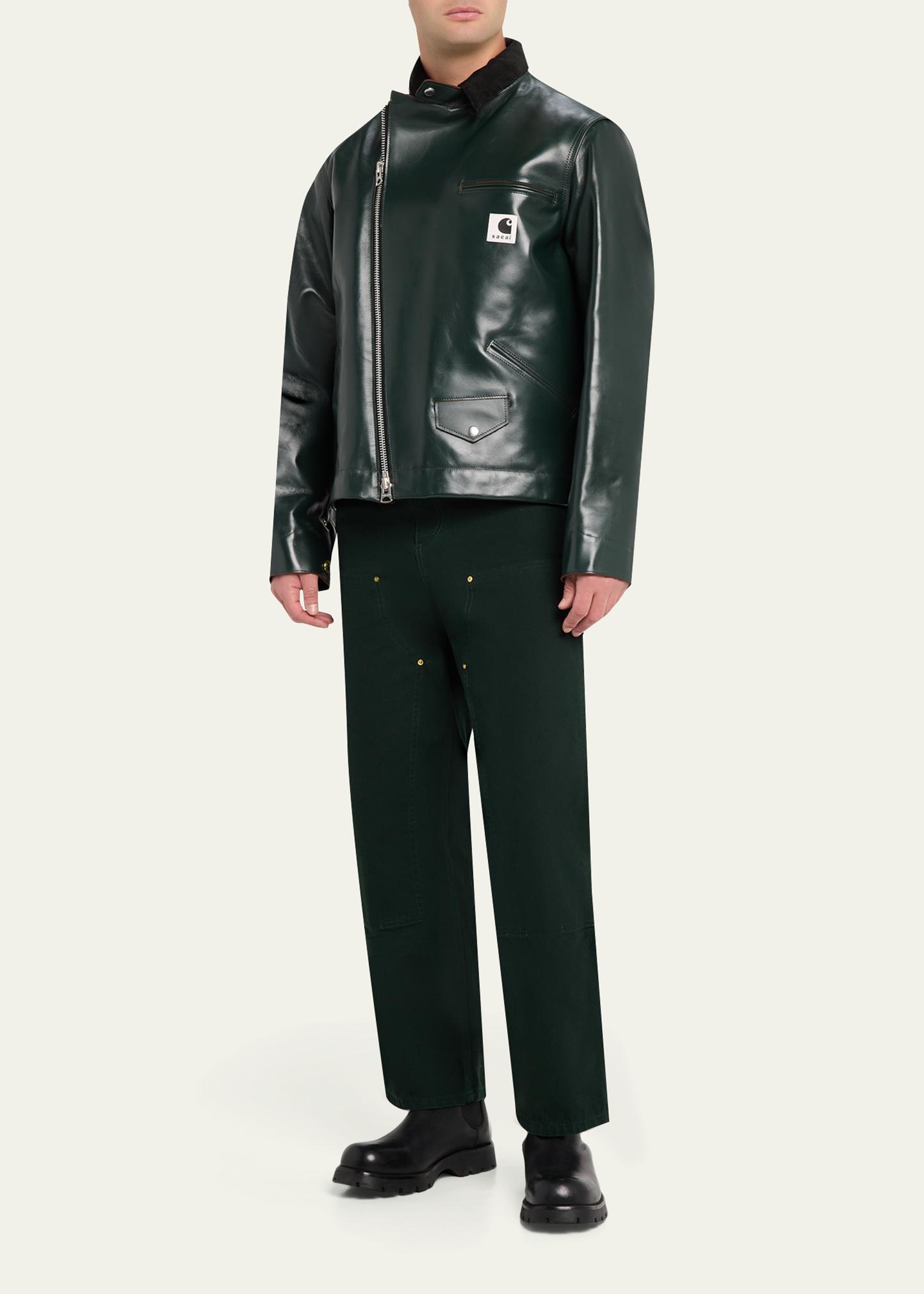 SACAI x CARHARTT WIP Men's Leather Moto Jacket - Bergdorf Goodman