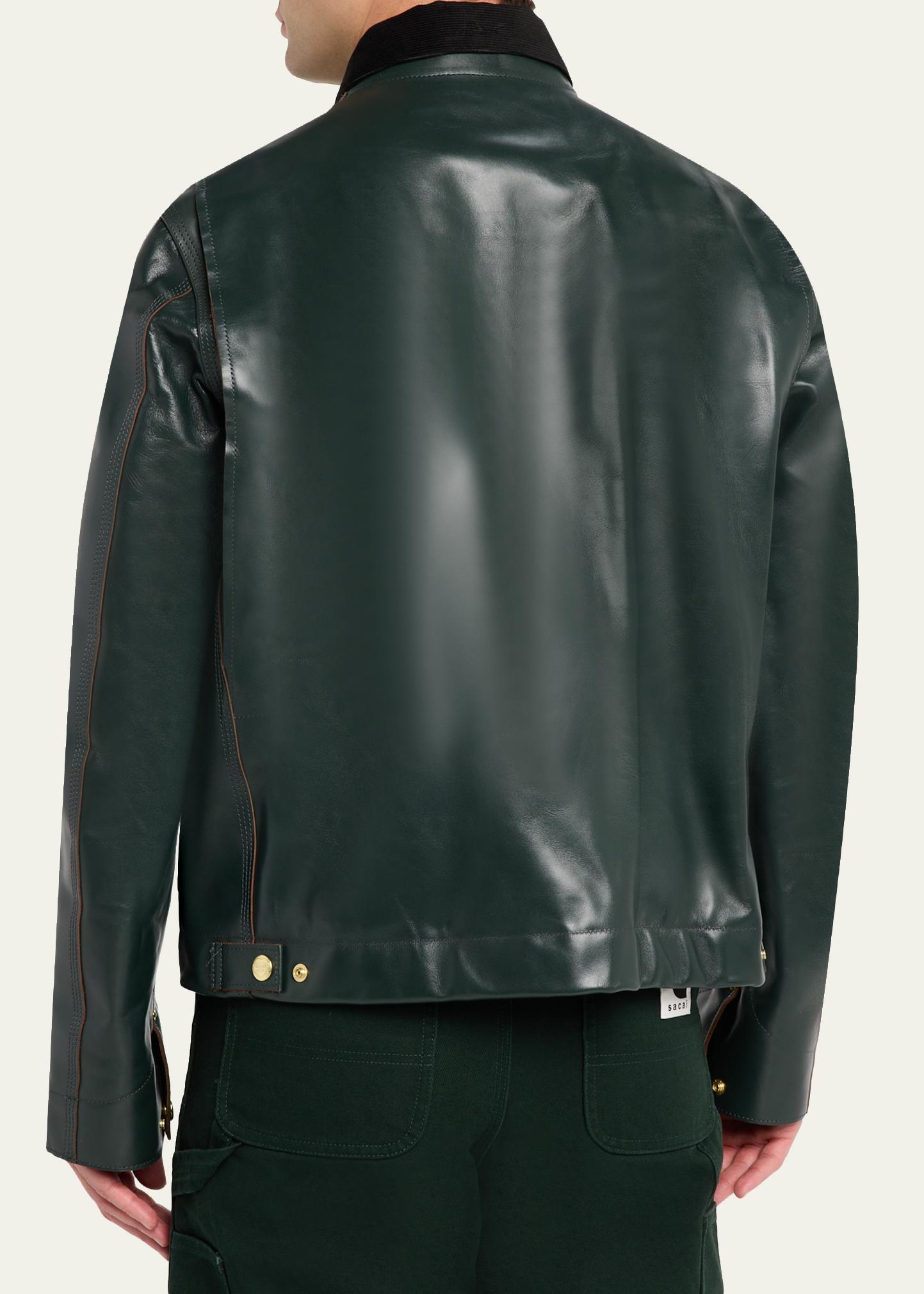 SACAI x CARHARTT WIP Men's Leather Moto Jacket - Bergdorf Goodman