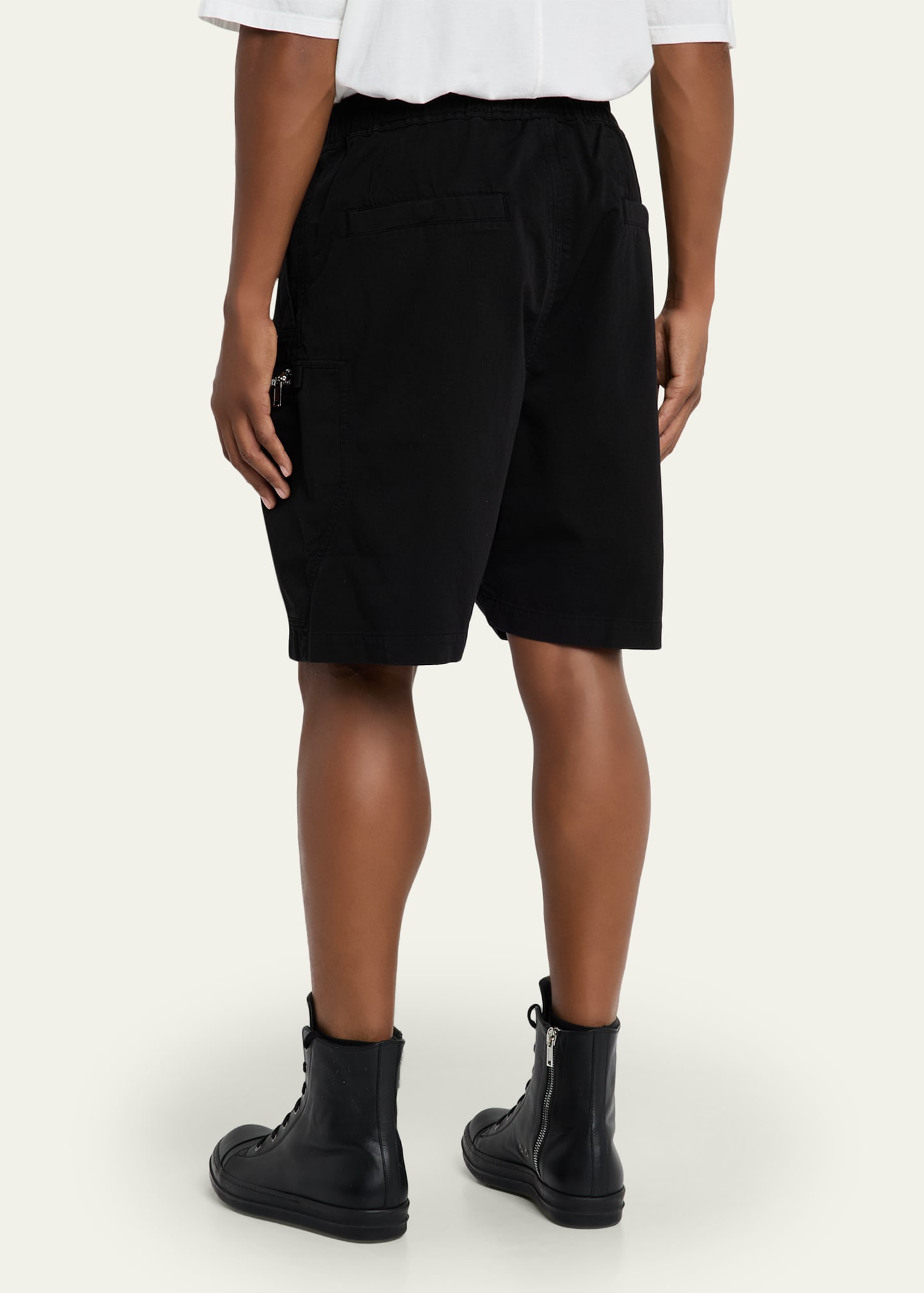 DRKSHDW RICK OWENS Men's Bauhaus Twill Drawstring Shorts
