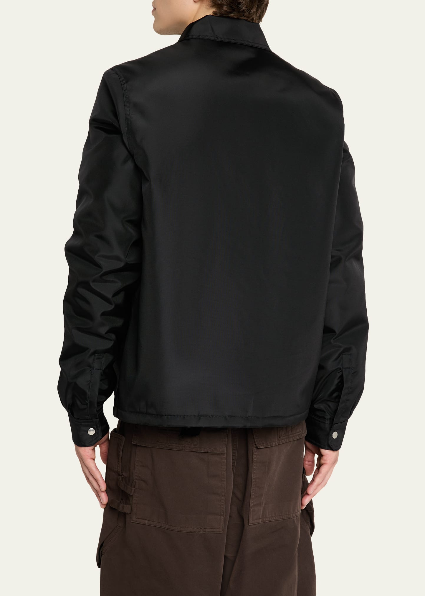 DRKSHDW RICK OWENS Men's Nylon Hidden-Zip Front Shirt Jacket