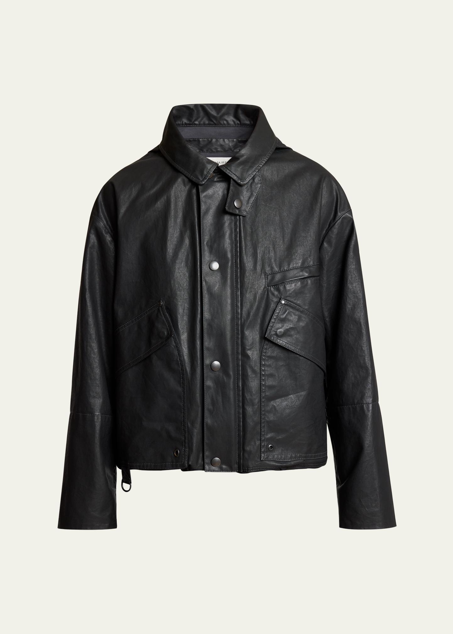 LEMAIRE Men's Hooded Cotton Canvas Rain Jacket - Bergdorf Goodman