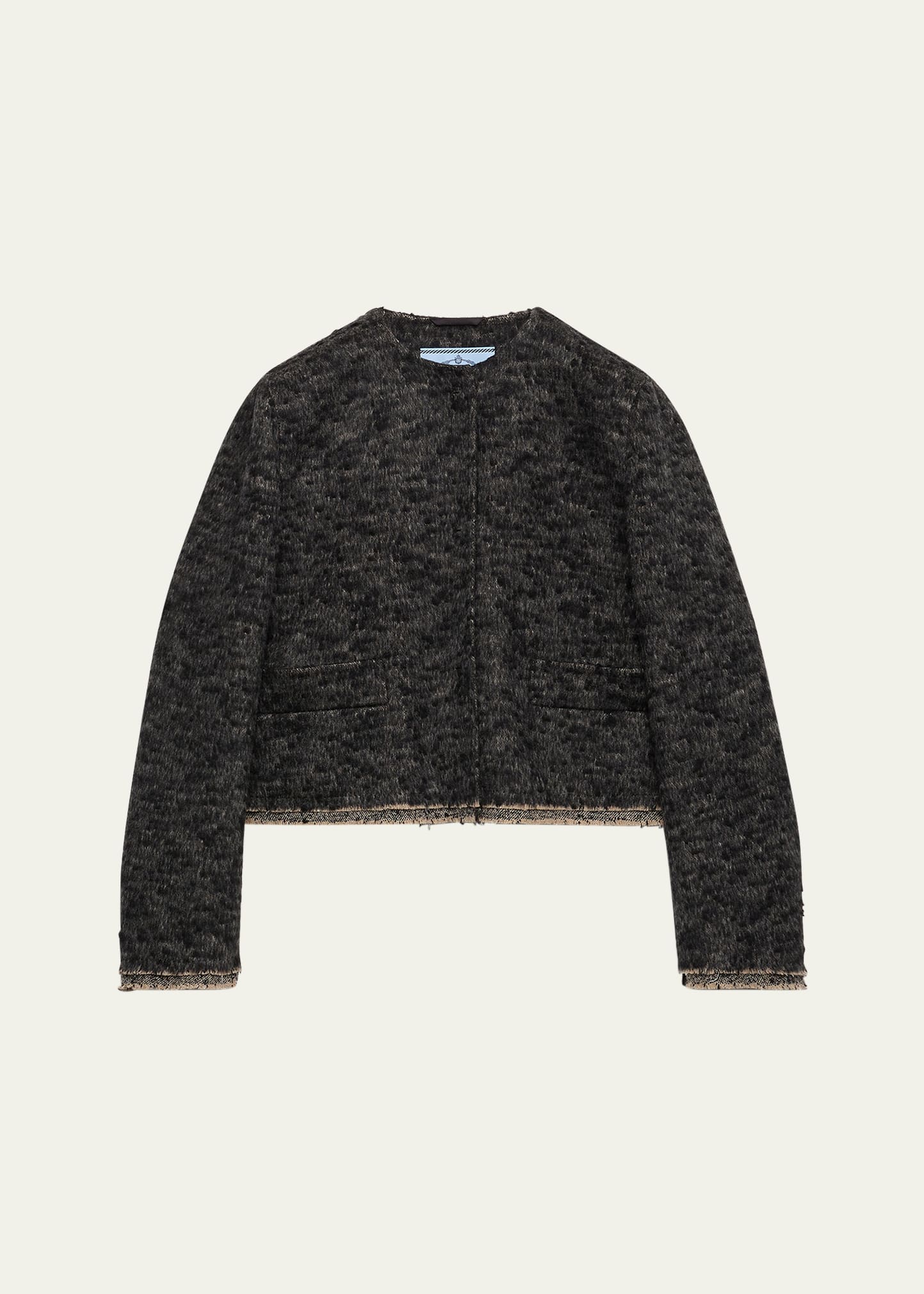 Prada Tweed Double-Hem Single-Breasted Jacket - Bergdorf Goodman