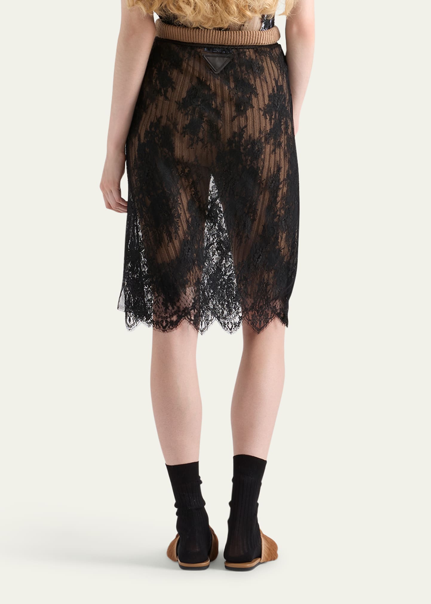 Prada Pizzo Lace Sheer Skirt - Bergdorf Goodman