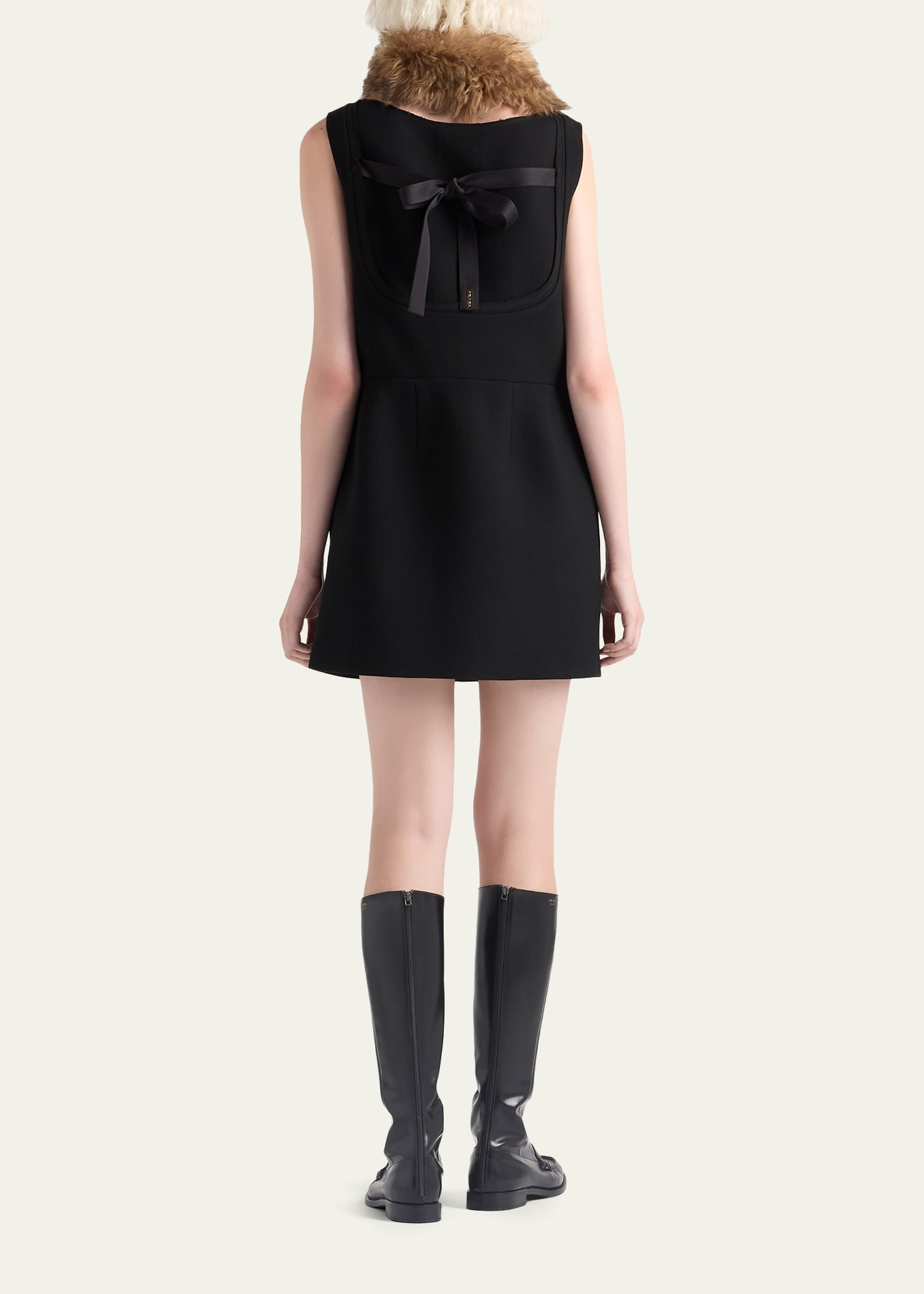 panolia bow front mini dress in tailoring black Noir Et Blanc Midi Dress (white) – Styled By Charli main image 1