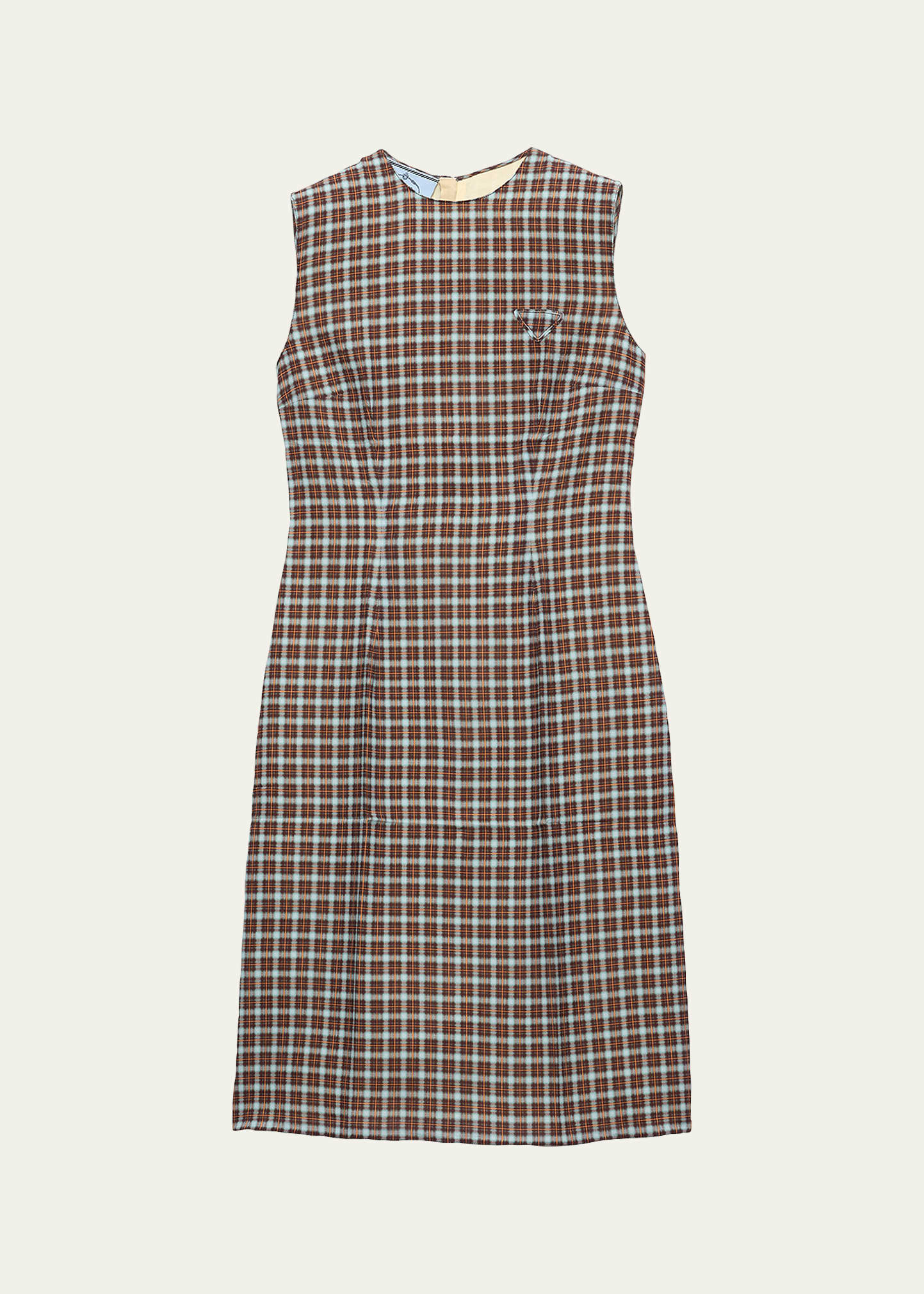 Prada Check Georgette Sleeveless Midi Dress - Bergdorf Goodman