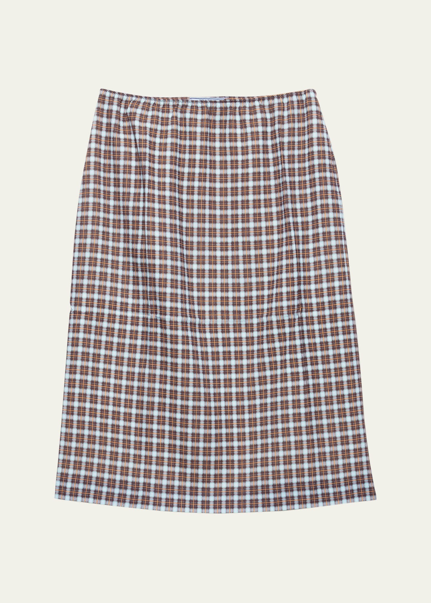 PRADA プラダ　チェック柄　タイトスカート Prada Checked Stretch Georgette Midi Skirt - Bergdorf Goodman