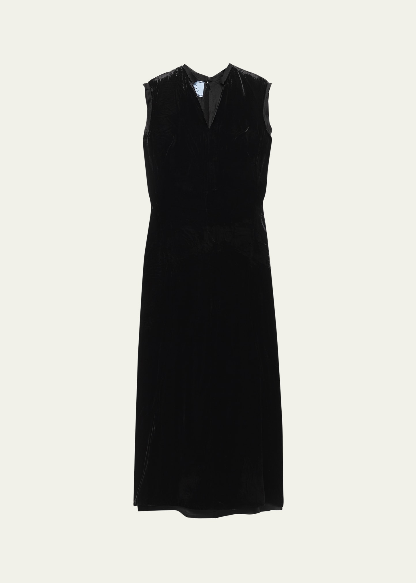 Prada Velvet Bow-Back Sleeveless Midi Dress - Bergdorf Goodman