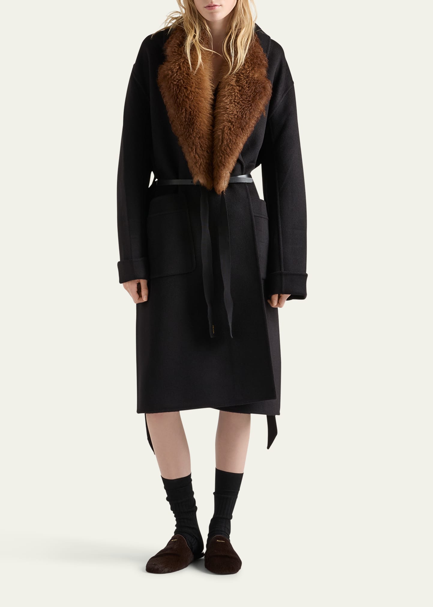 Prada Cashmere Long Wrap Coat - Bergdorf Goodman