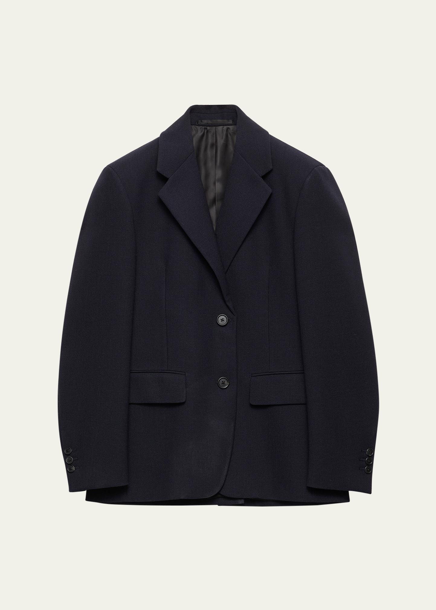 Prada Single-Breasted Rush Stitch Wool Blazer - Bergdorf Goodman