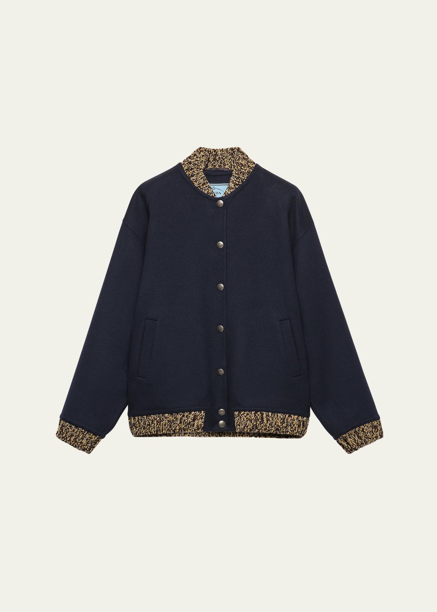 Prada Double Cashmere and Wool Bomber Jacket - Bergdorf Goodman