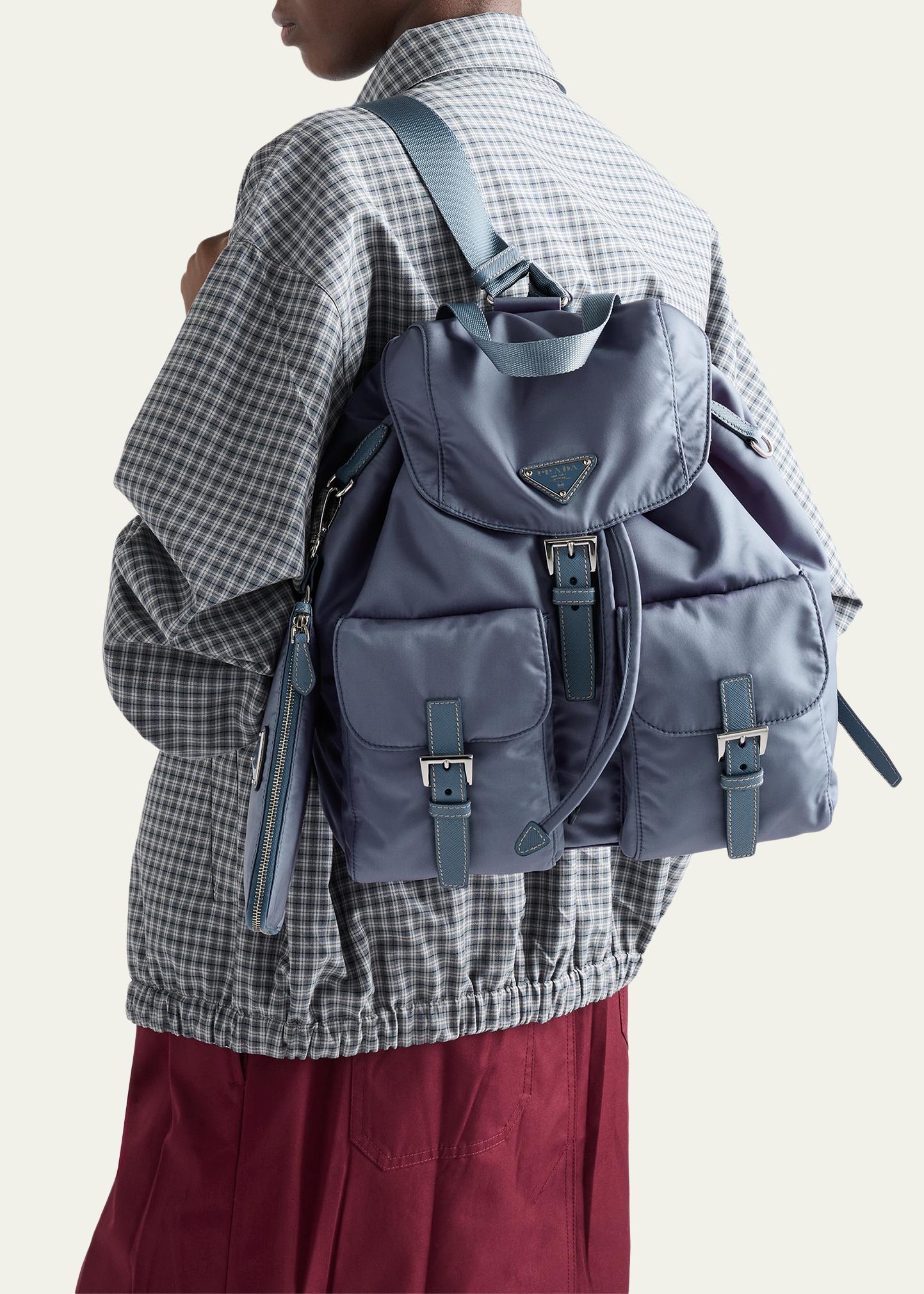 Prada Vela Leather-Trim Re-Nylon Backpack - Bergdorf Goodman