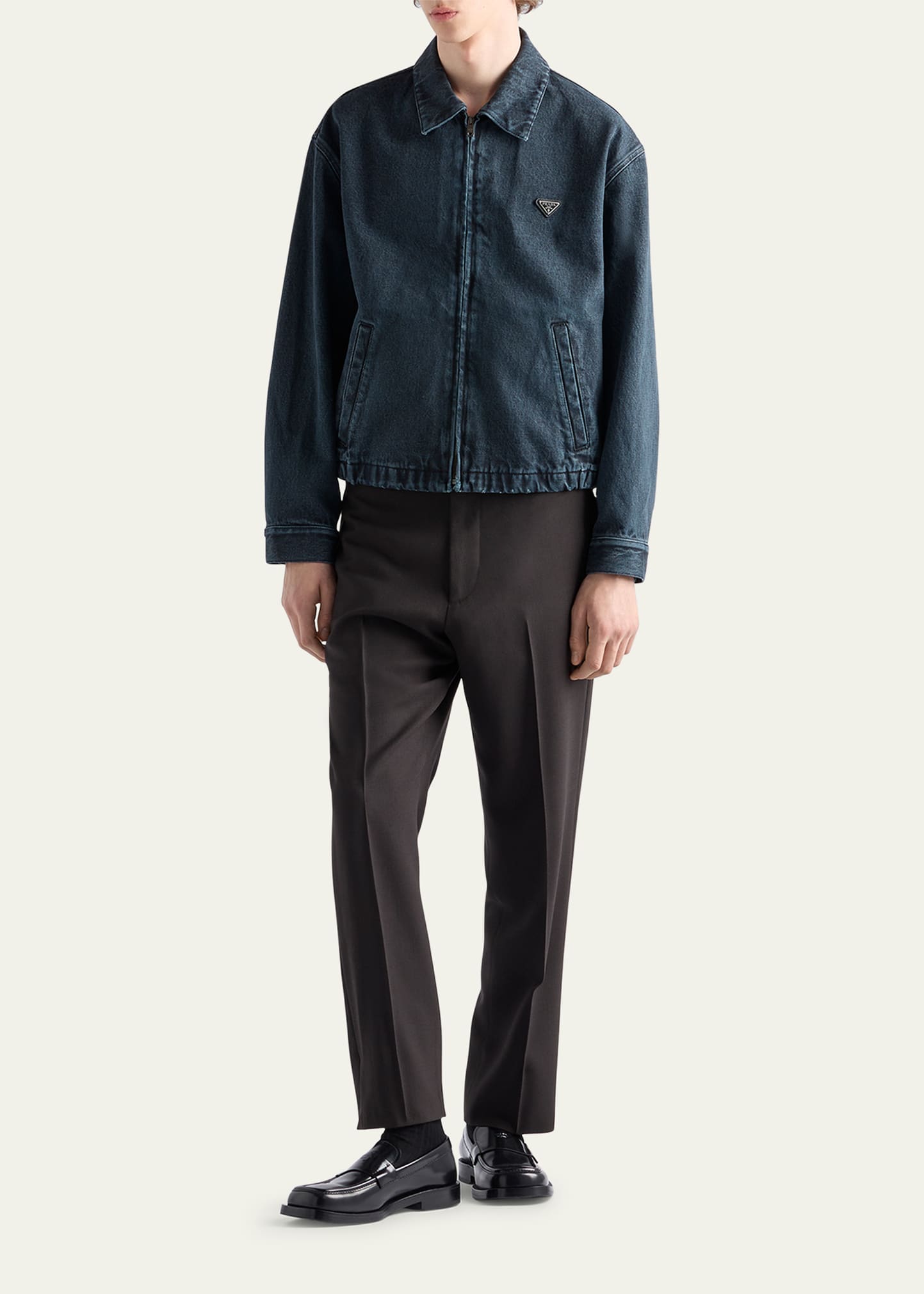 Prada Men's Over-Dyed Denim Jacket - Bergdorf Goodman