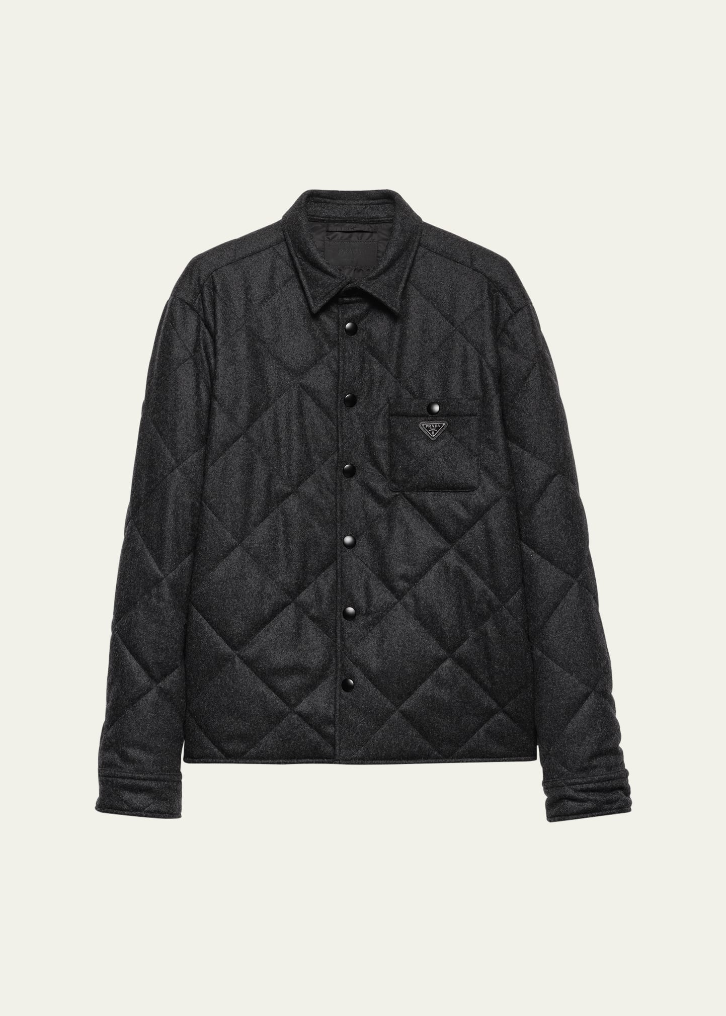 あ*様 PRADASPORT キルティング ニット　ジップアップジャケット Prada Men's Quilted Cashmere Snap-Front Overshirt - Bergdorf Goodman