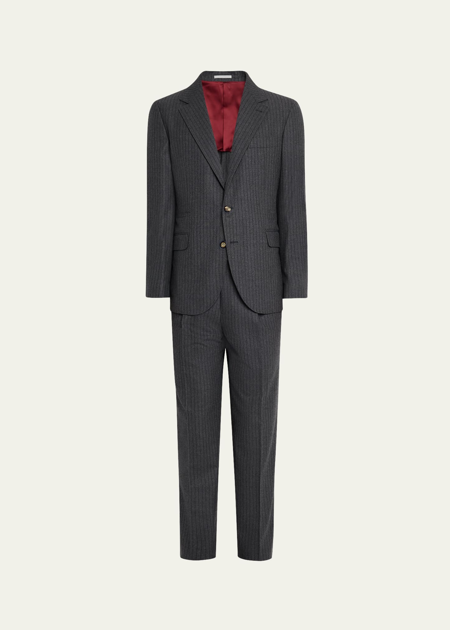 Brunello Cucinelli Men's Virgin Wool Chalk Stripe Notch Lapel