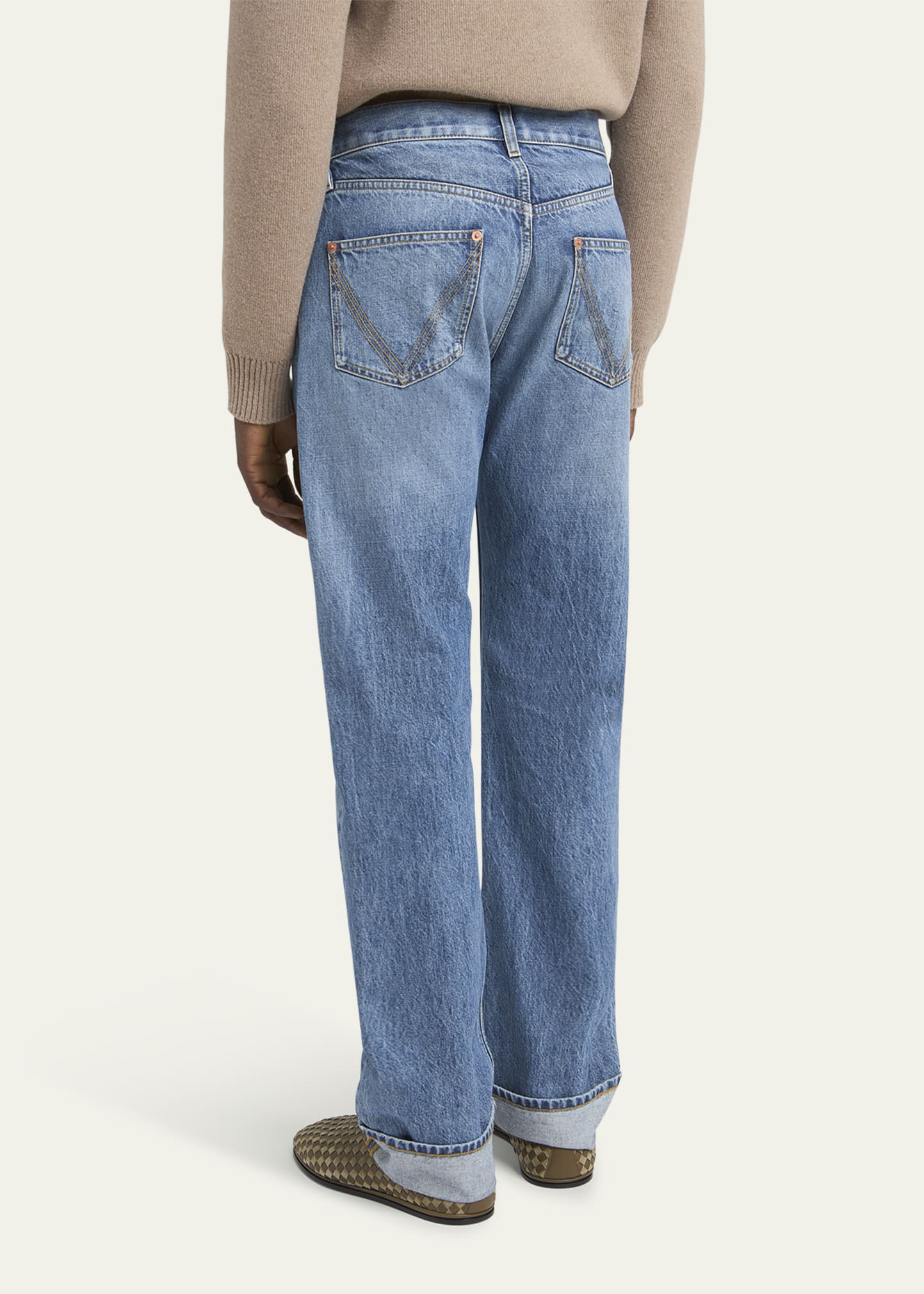 Bottega Veneta Men's Vintage-Wash Denim Turn Up Jeans - Bergdorf