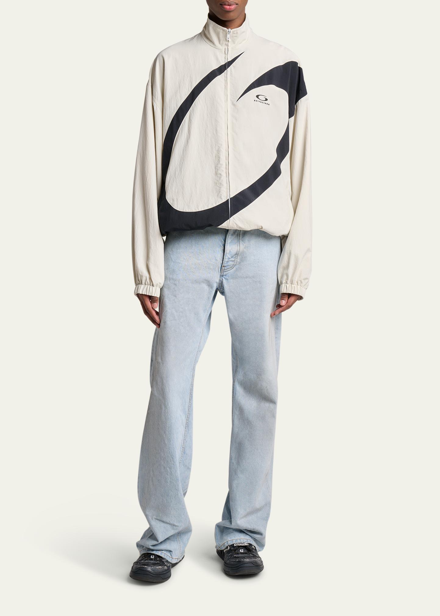 Balenciaga Men's Nylon Circle Logo Track Jacket - Bergdorf Goodman