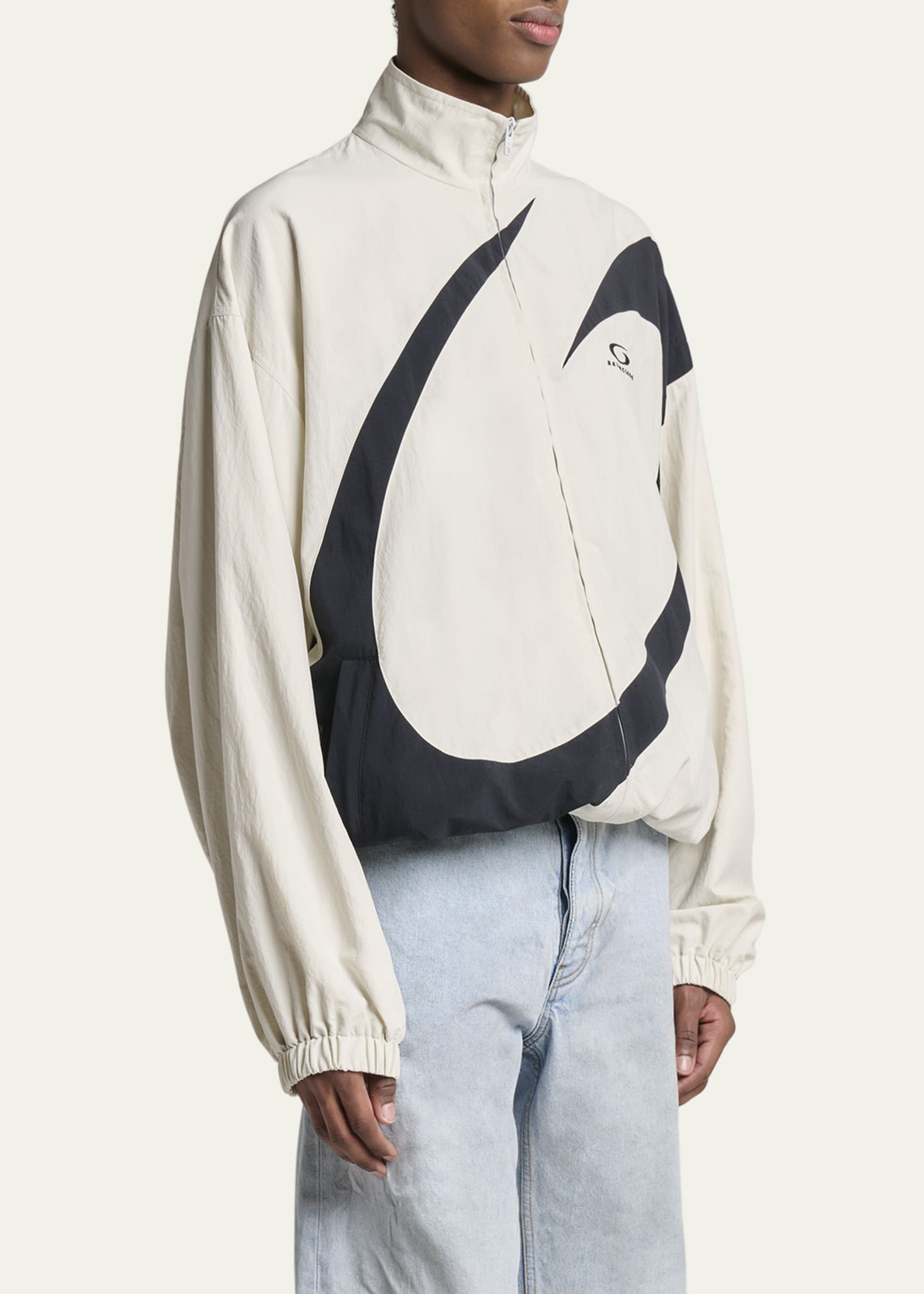 Balenciaga Men's Nylon Circle Logo Track Jacket - Bergdorf Goodman