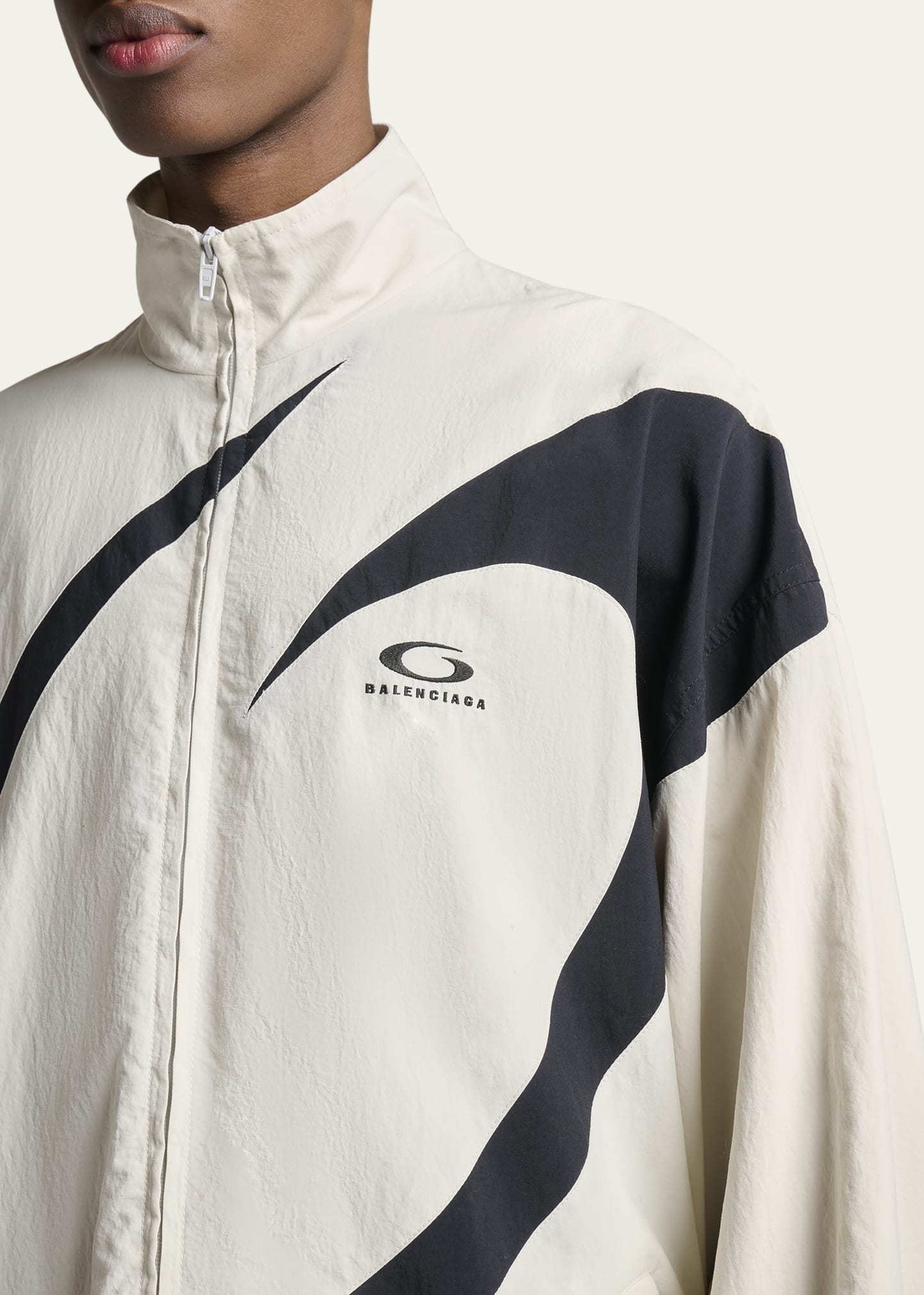 Balenciaga Men's Nylon Circle Logo Track Jacket - Bergdorf Goodman