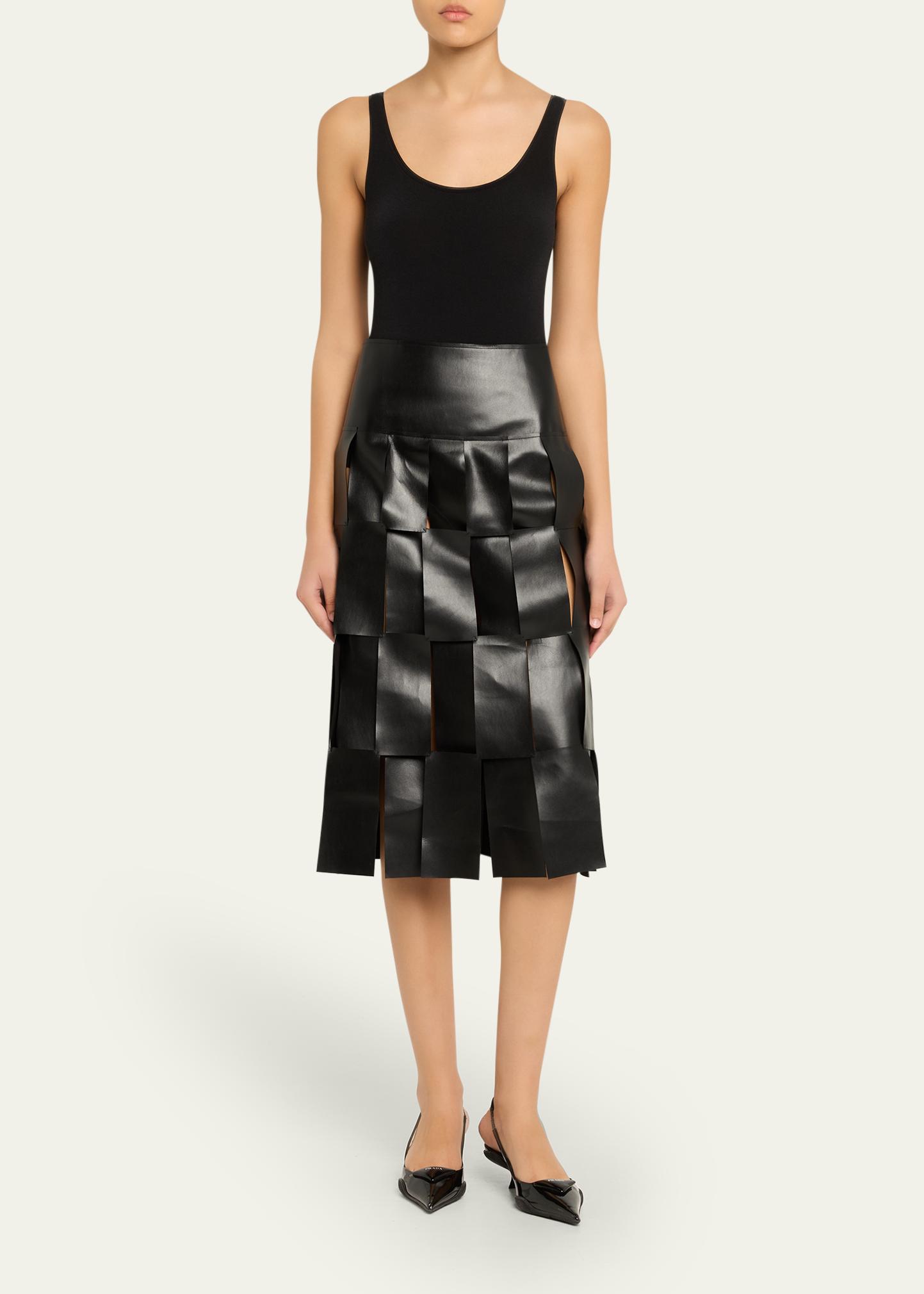 A.W.A.K.E. MODE Faux Leather Multi-Rectangle Midi Skirt - Bergdorf  display picture 1