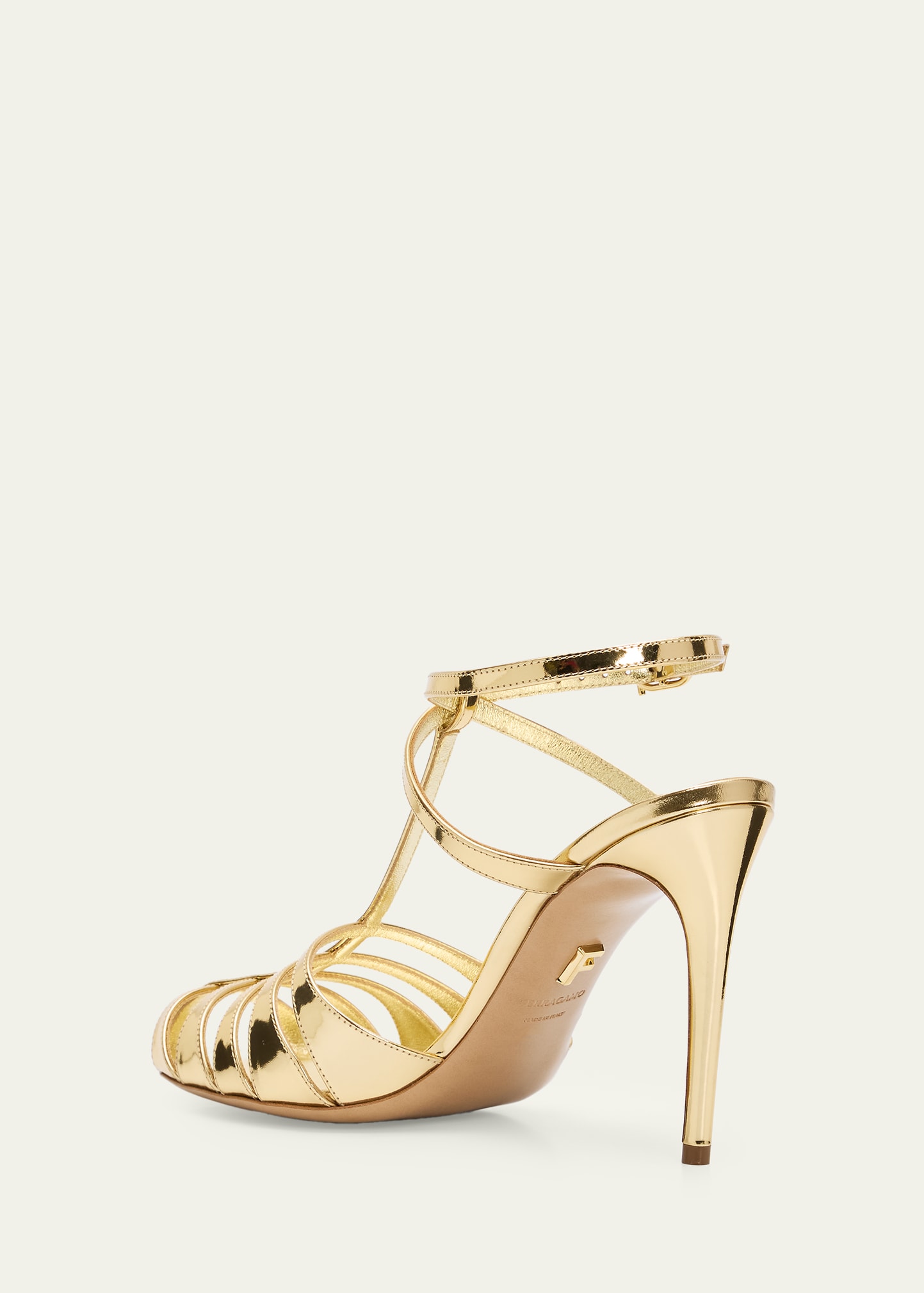 Ferragamo 95mm Lipa Metallic Leather Sandals - Bergdorf Goodman