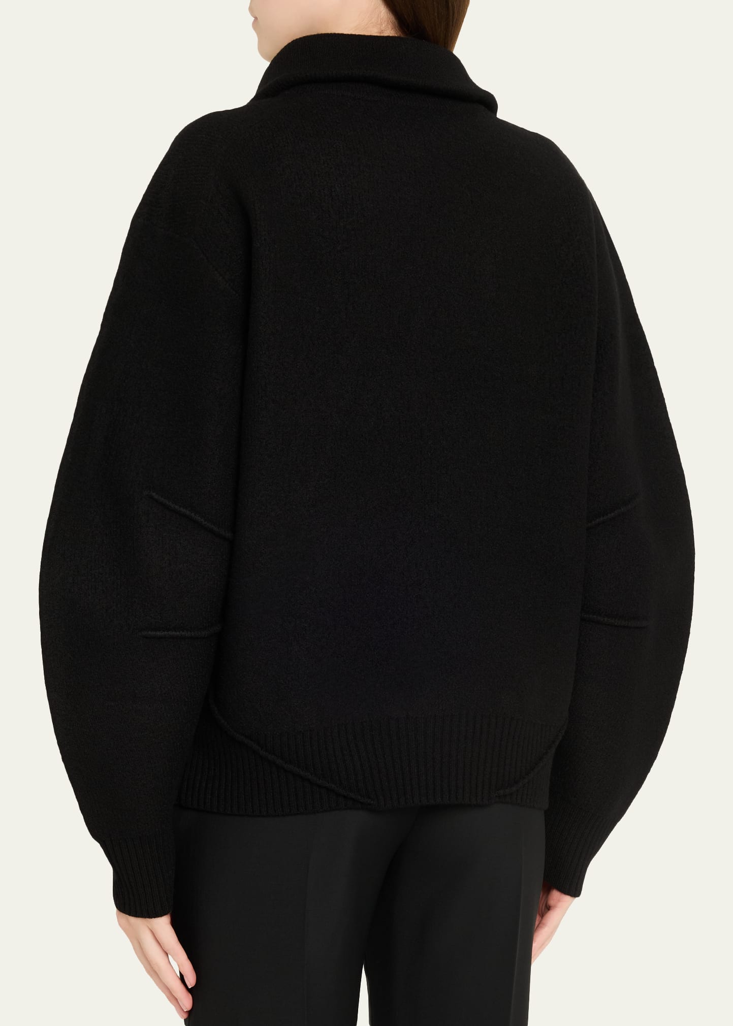 Helmut Lang Boiled Wool Half-Zip Sweater - Bergdorf Goodman