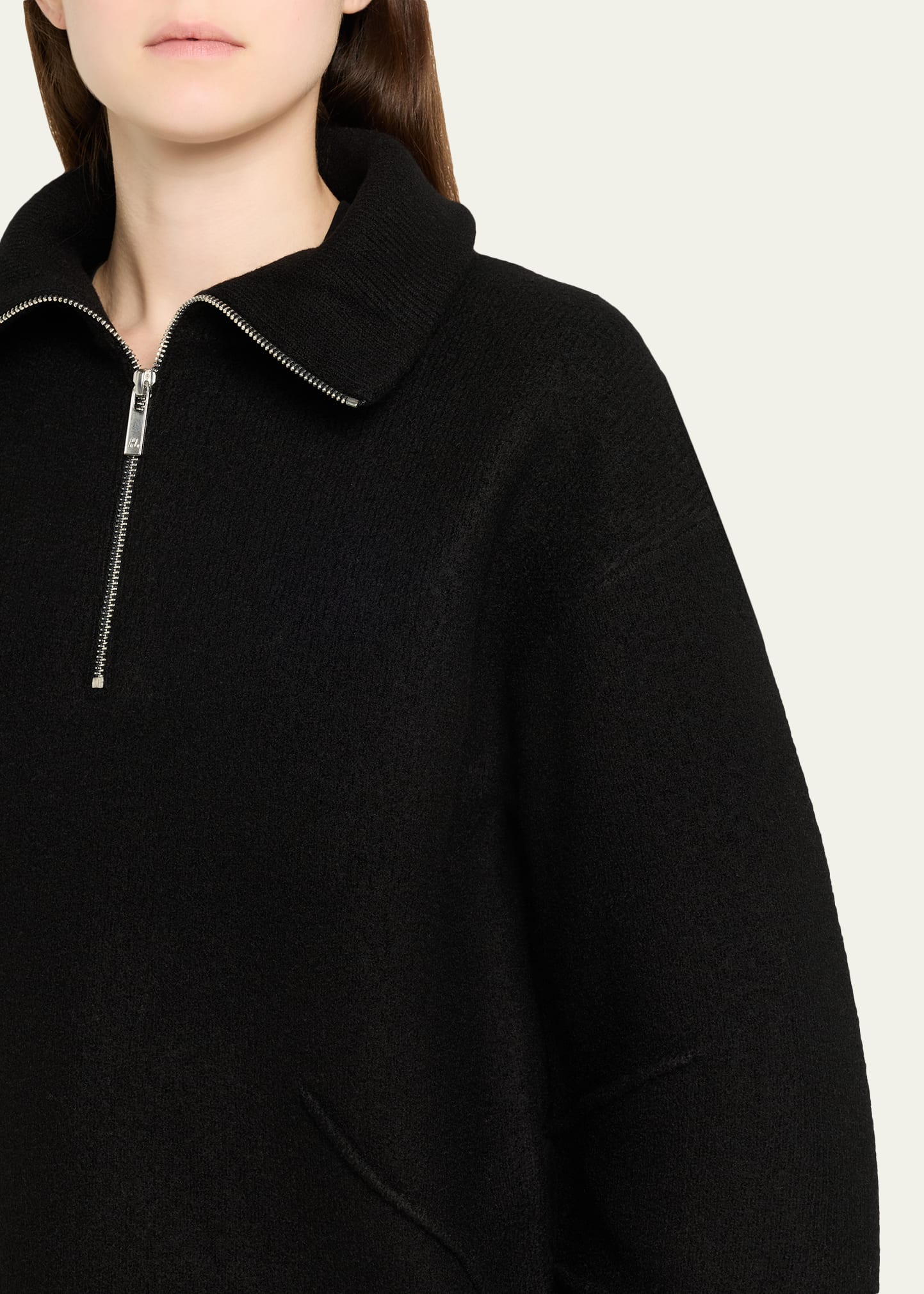 Helmut Lang Boiled Wool Half-Zip Sweater - Bergdorf Goodman