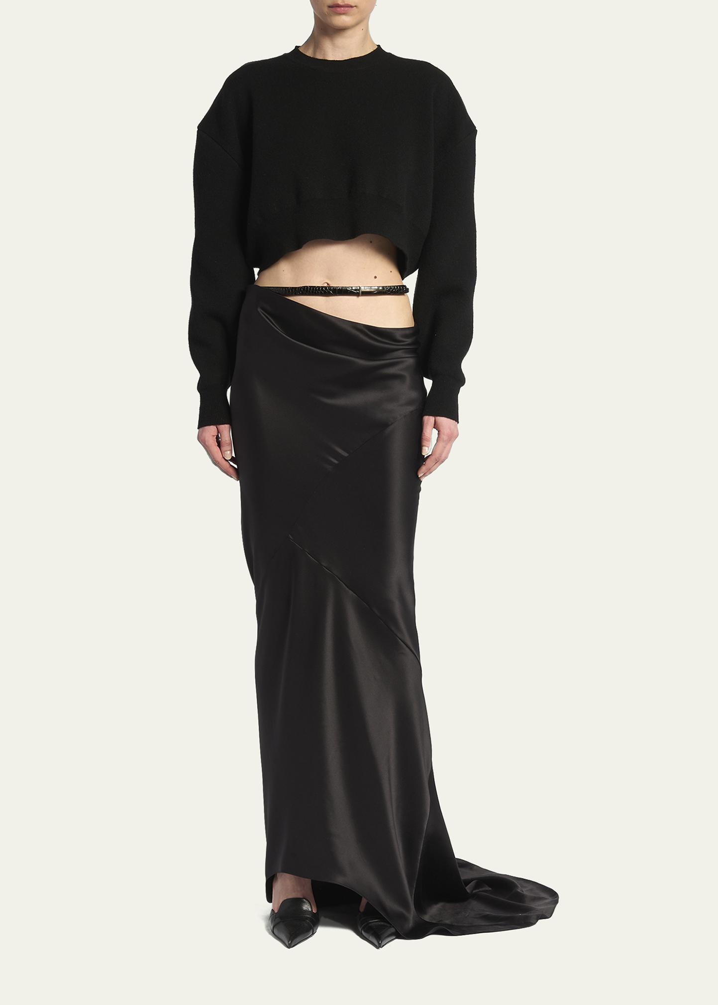TOM FORD Asymmetric Satin Maxi Skirt With Train - Bergdorf Goodman