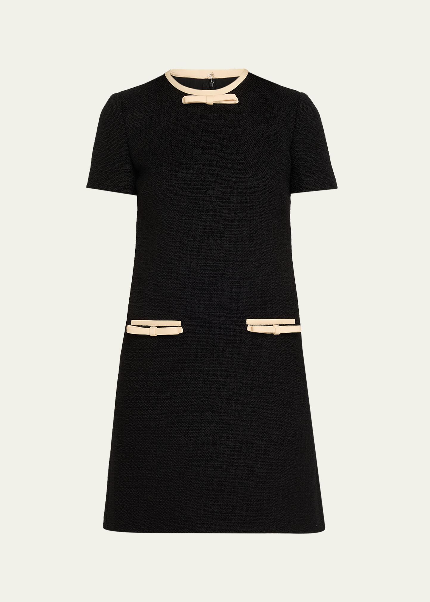 Valentino Garavani Bow Wool-Blend Tweed Mini Dress - Bergdorf Goodman