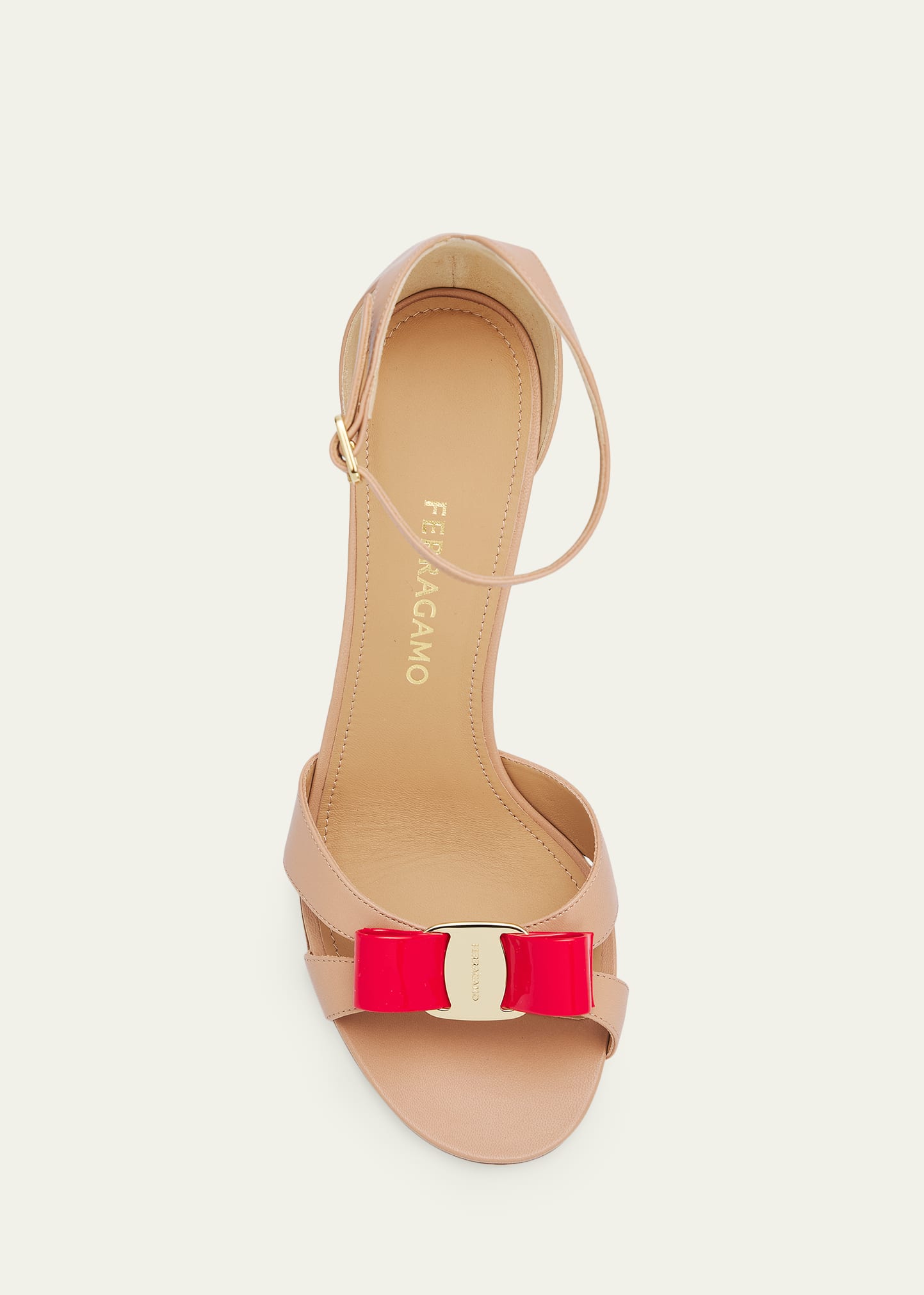 Ferragamo 95mm Roxy Leather Ankle-Strap Sandals - Bergdorf Goodman