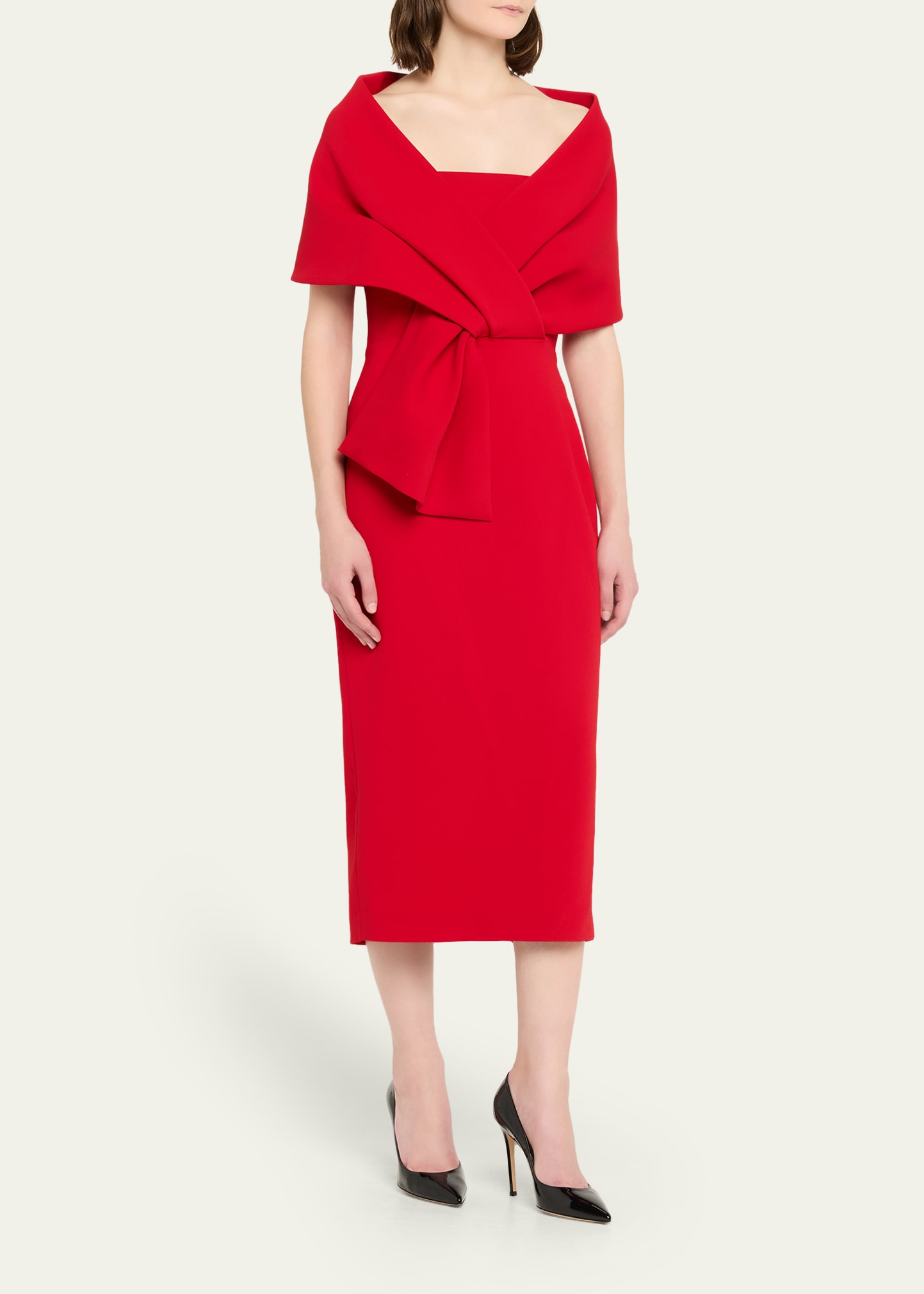 hally blue & white cotton pleated stripe dress Badgley Mischka Pleated Corsage A-line Midi Dress in Yellow