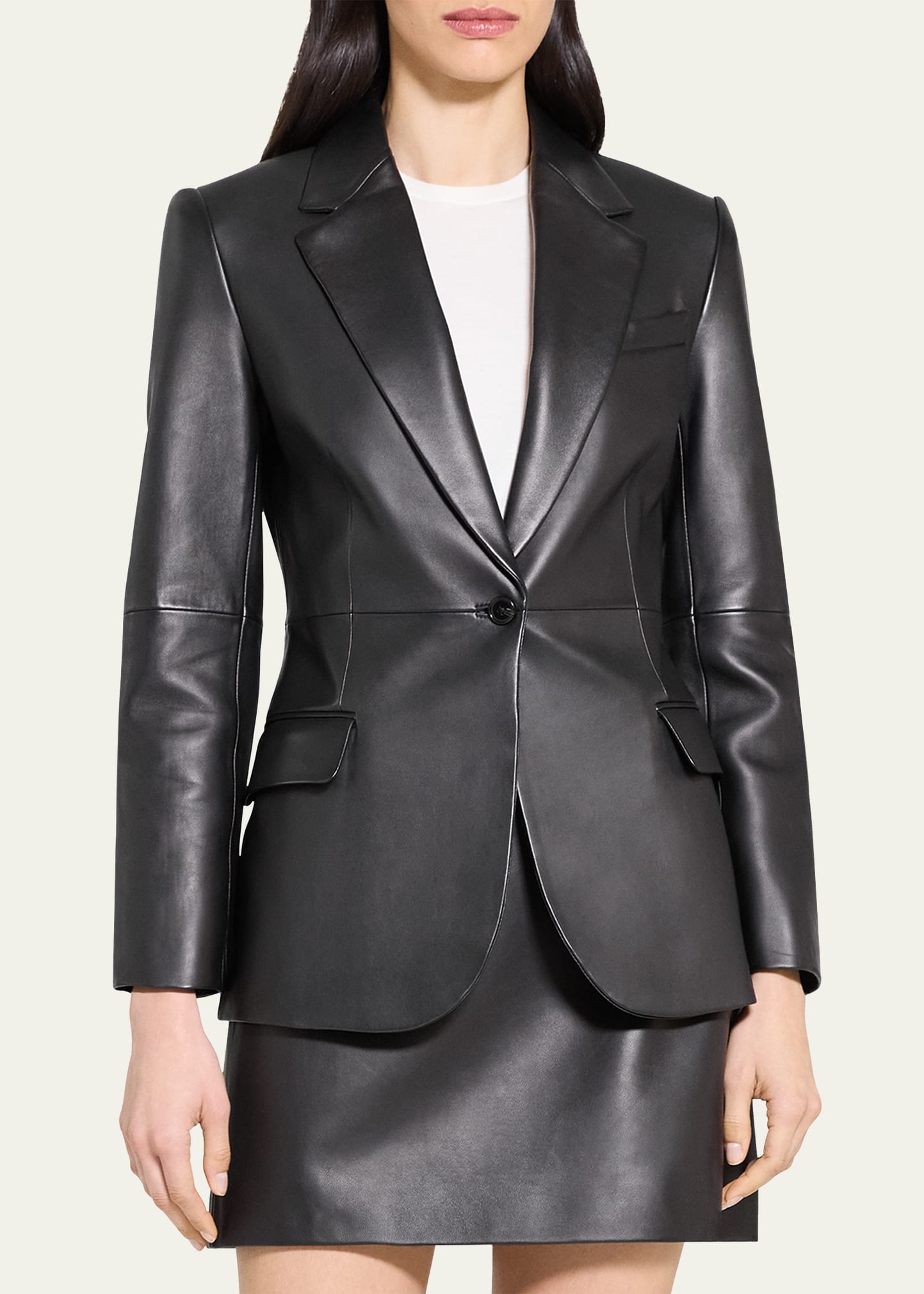 Theory Lynnia Lambskin Leather Blazer - Bergdorf Goodman
