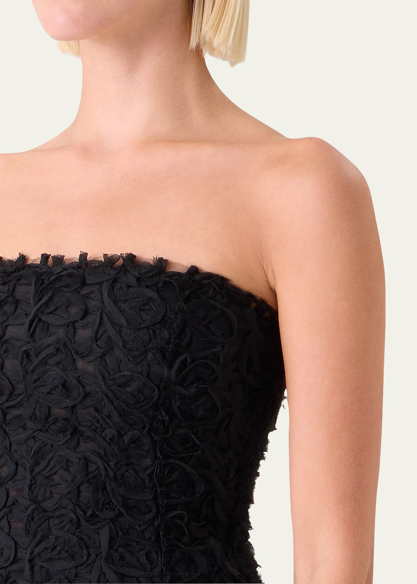 AKRIS punto ノースリーブトップス サイズ8 黒 Akris punto 3D Floral Embroidered Bustier Top - Bergdorf Goodman